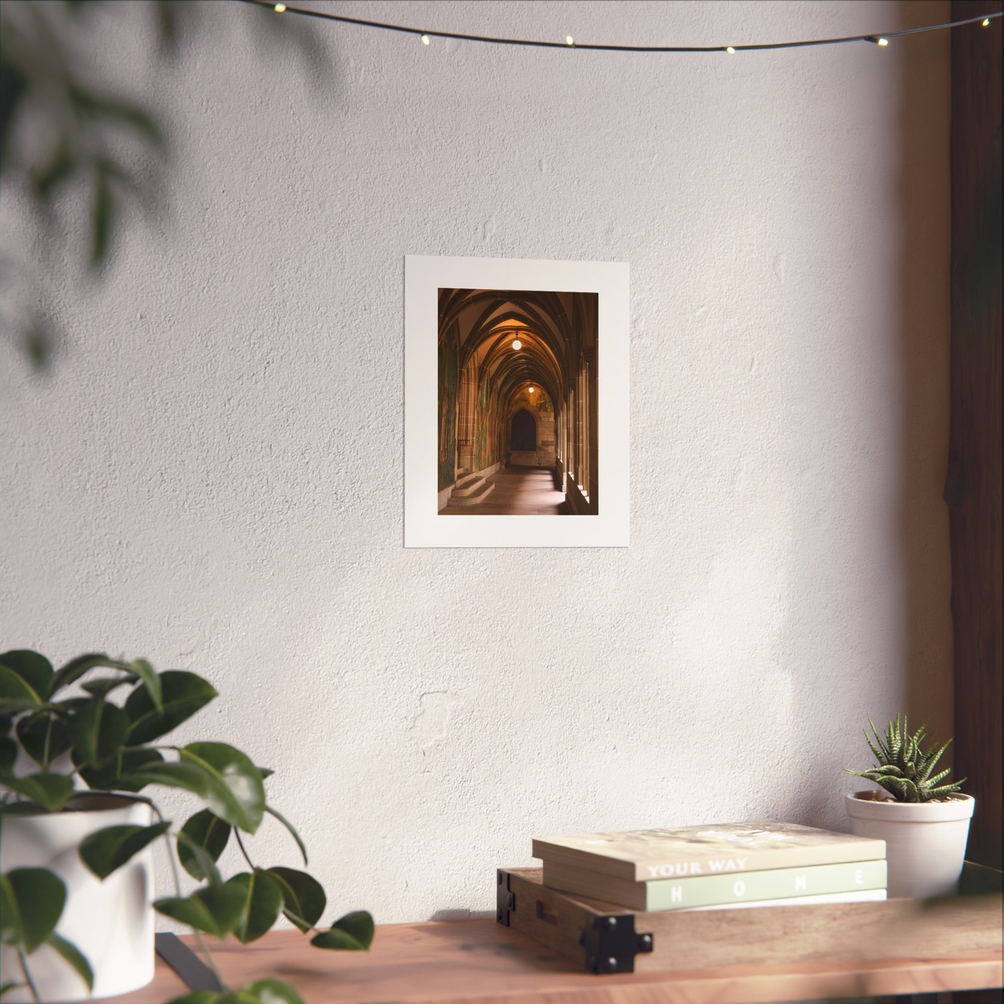 Gothic Corridor Fine Art Poster - Medieval Architecture Photography Print