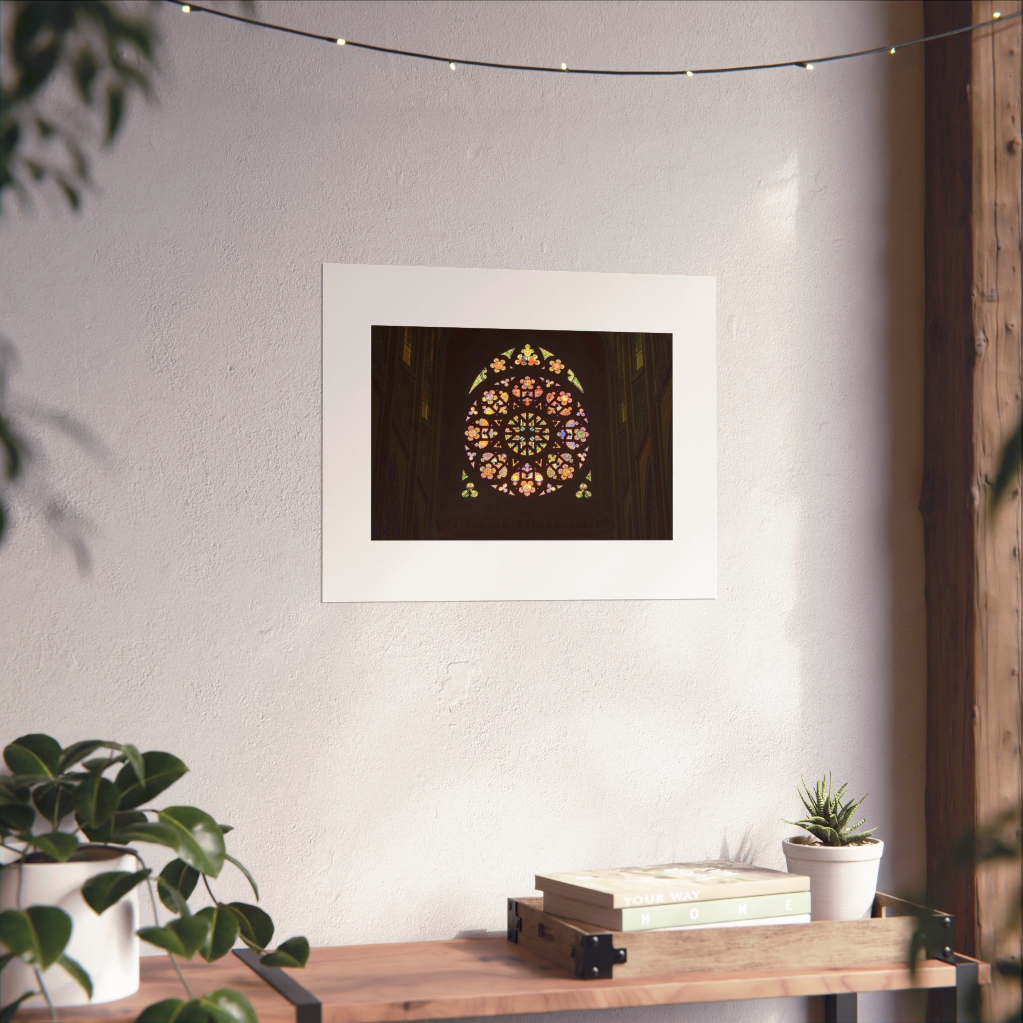 Stained Glass Rose Fine Art Poster — Gothic Cathedral Wall Art