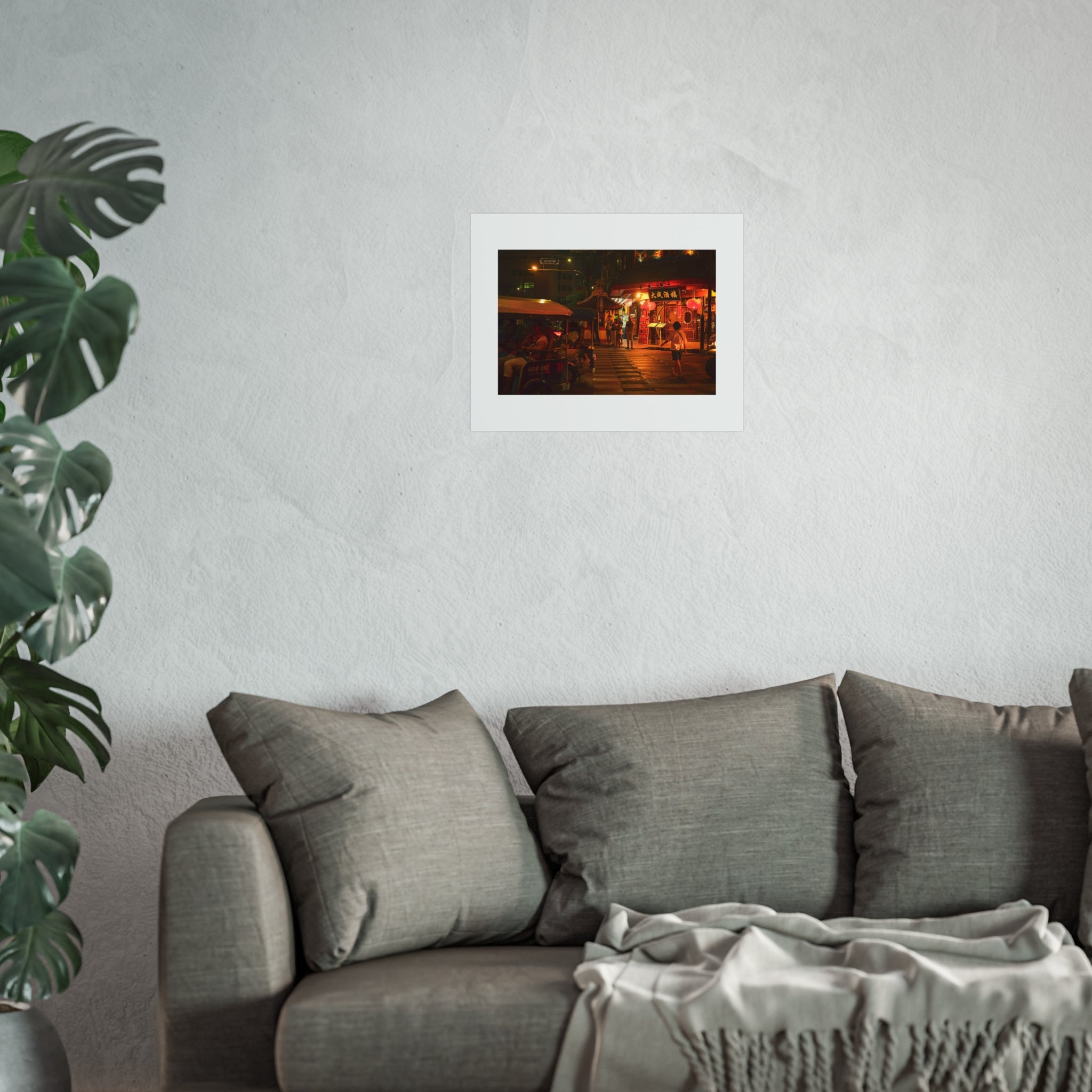 Night Market Street Scene Fine Art Poster — Atmospheric Cityscape