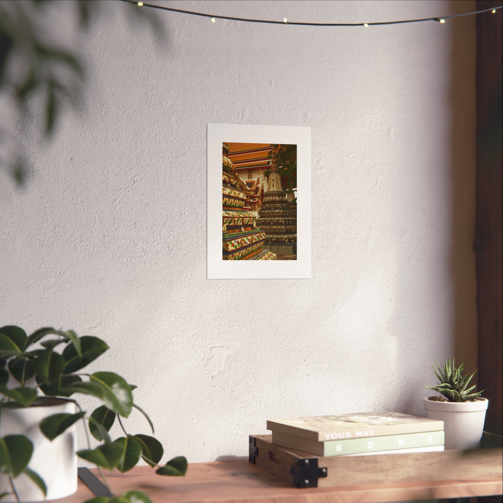 Thai Temple Fine Art Poster — Colorful Wat Architecture Wall Art