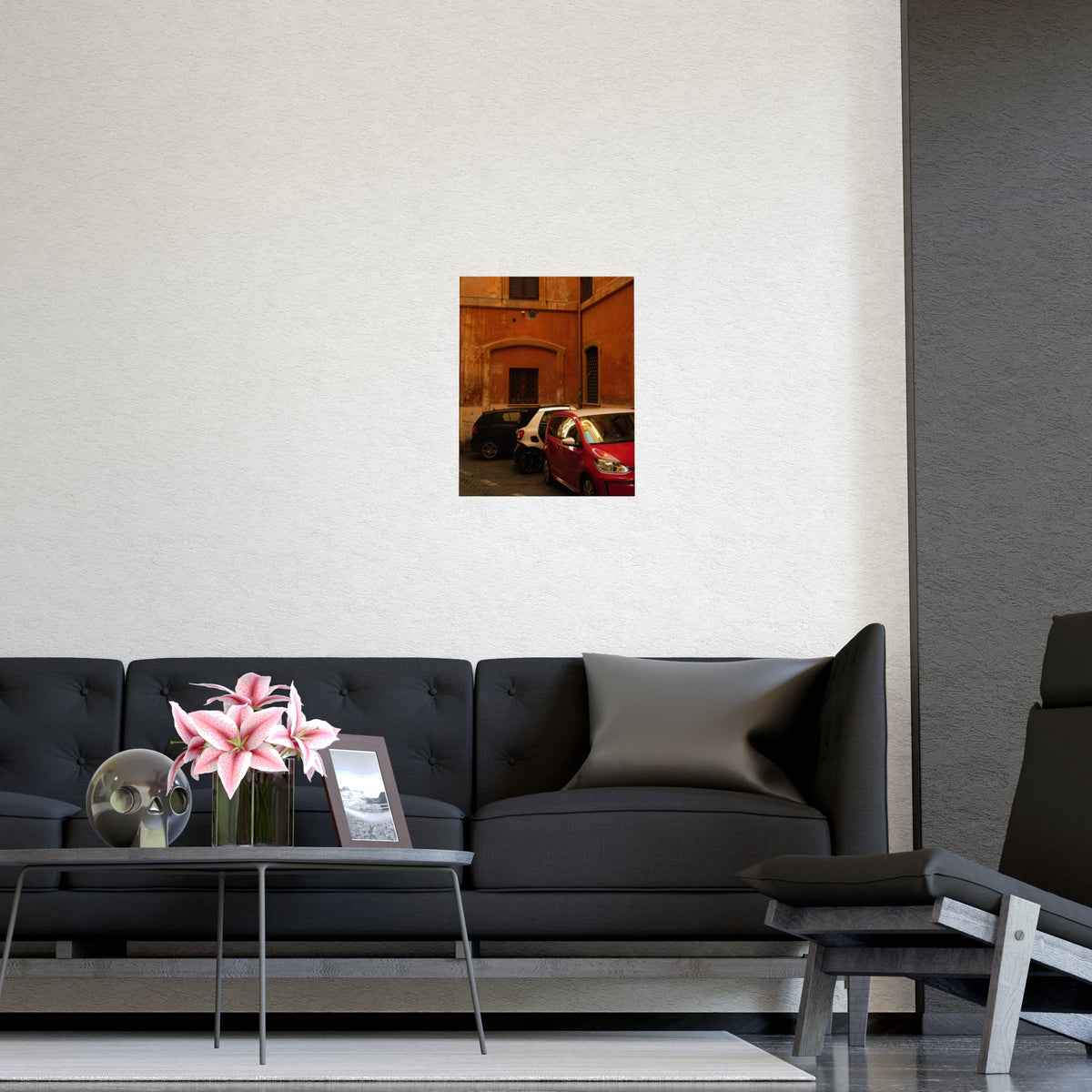 Italian Street Photo Poster — Rustic Orange Architectural Print
