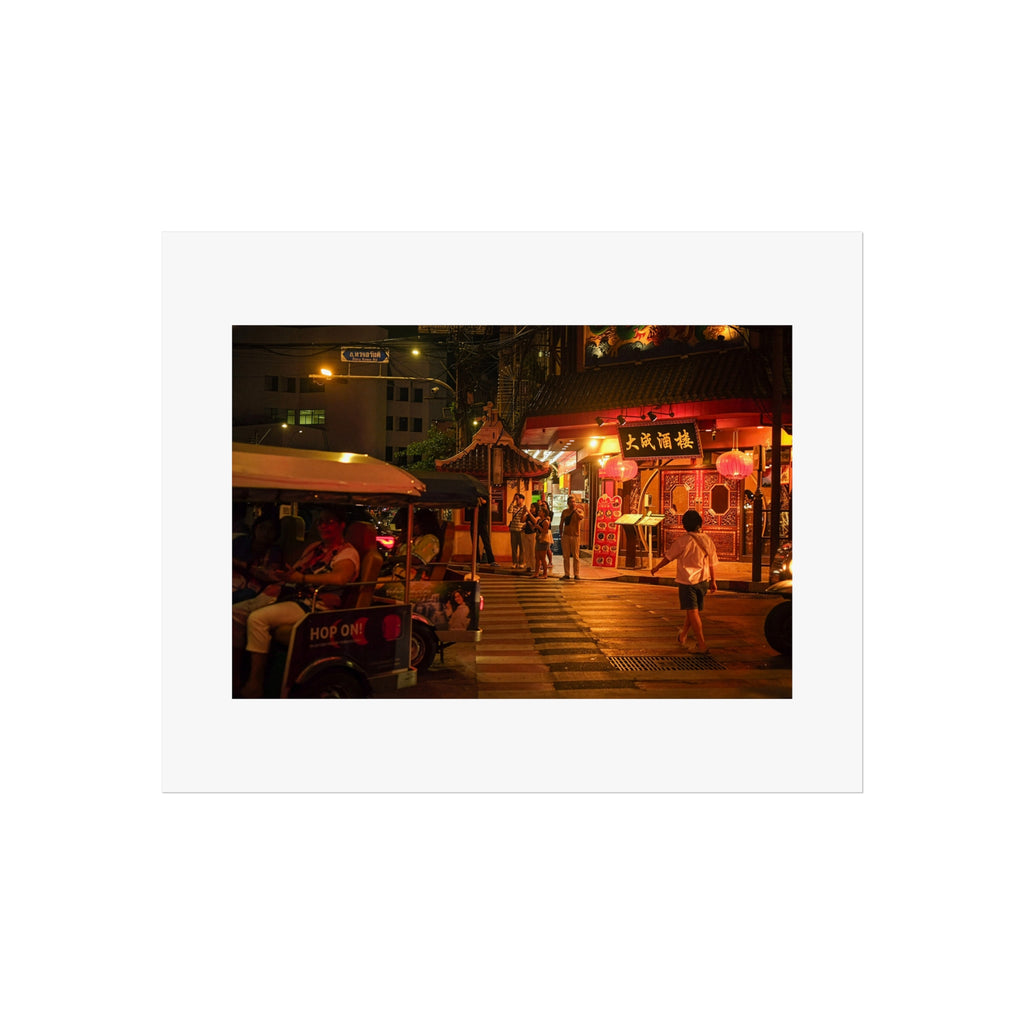 Night Market Street Scene Fine Art Poster — Atmospheric Cityscape