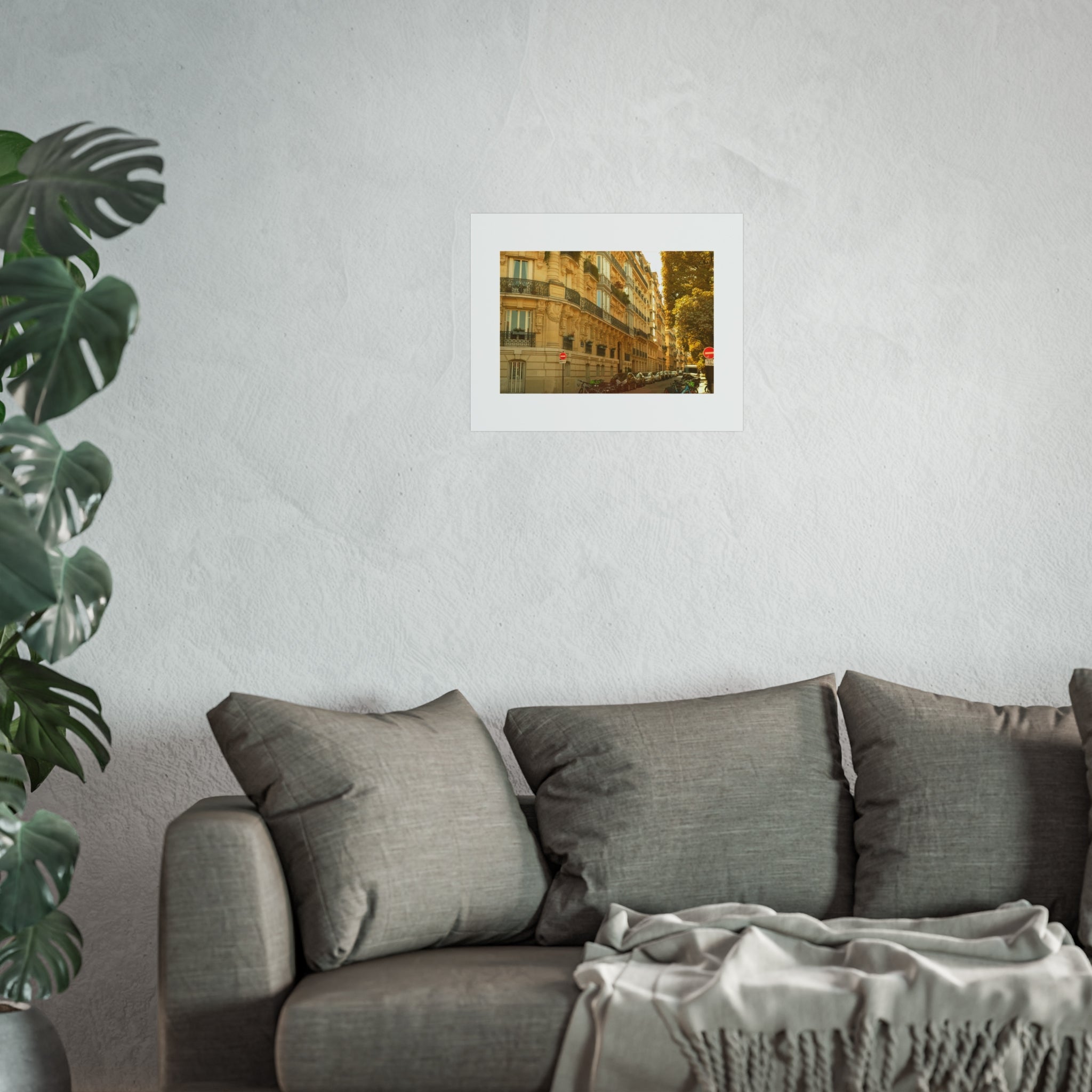 Paris Street Fine Art Poster — Sunlit Haussmann Architecture Wall Art