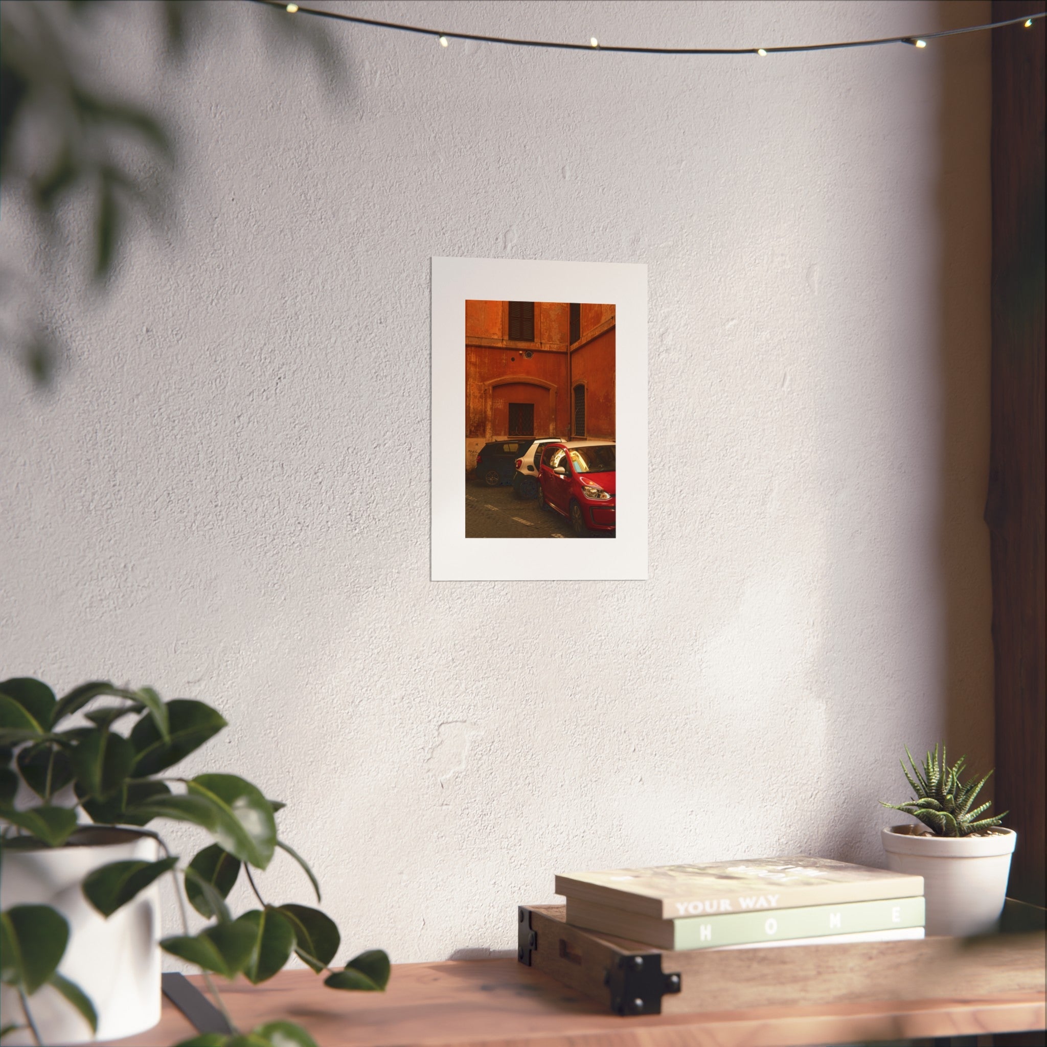 Italian Street Photography Fine Art Poster — Warm Tuscan Alley