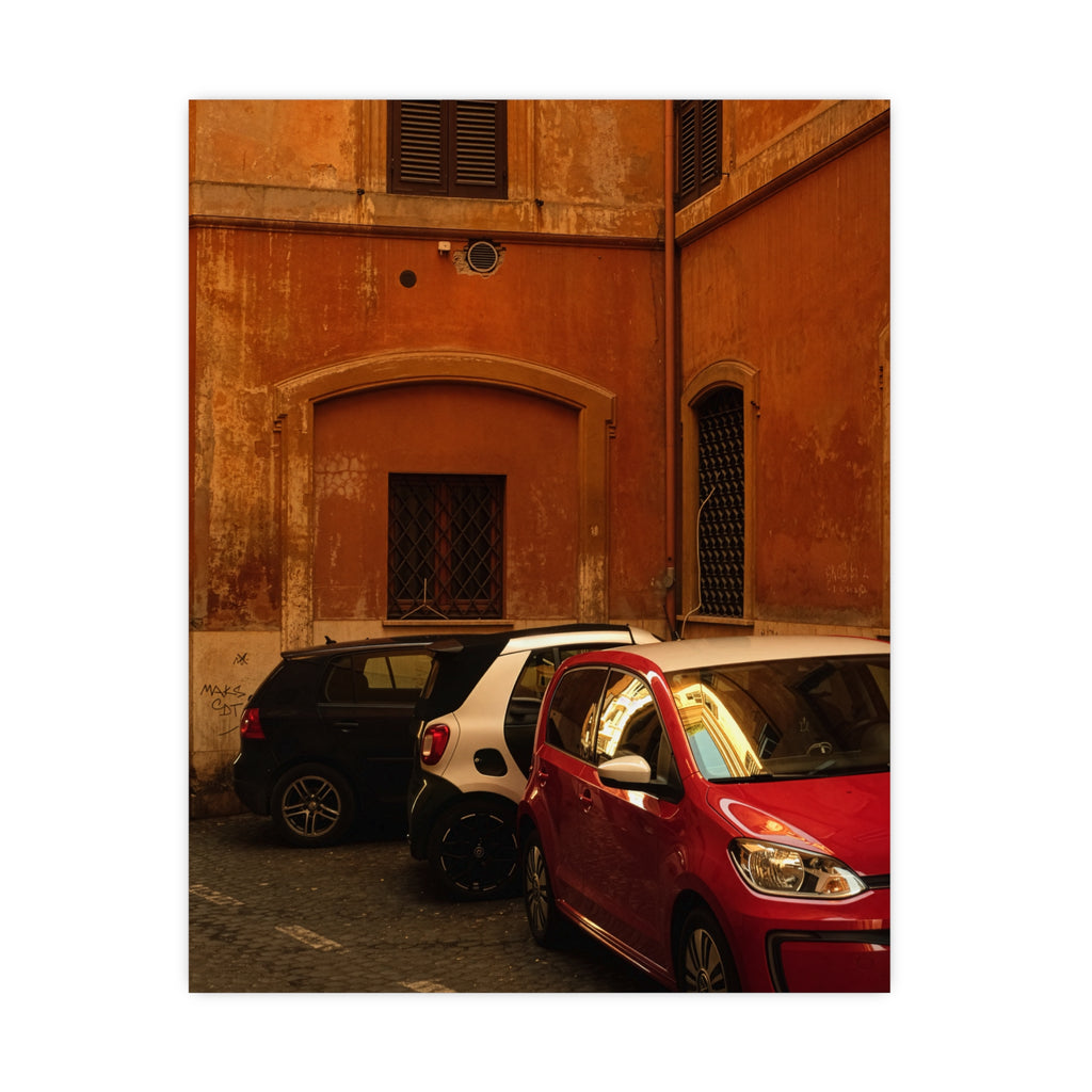 Italian Street Photo Poster — Rustic Orange Architectural Print