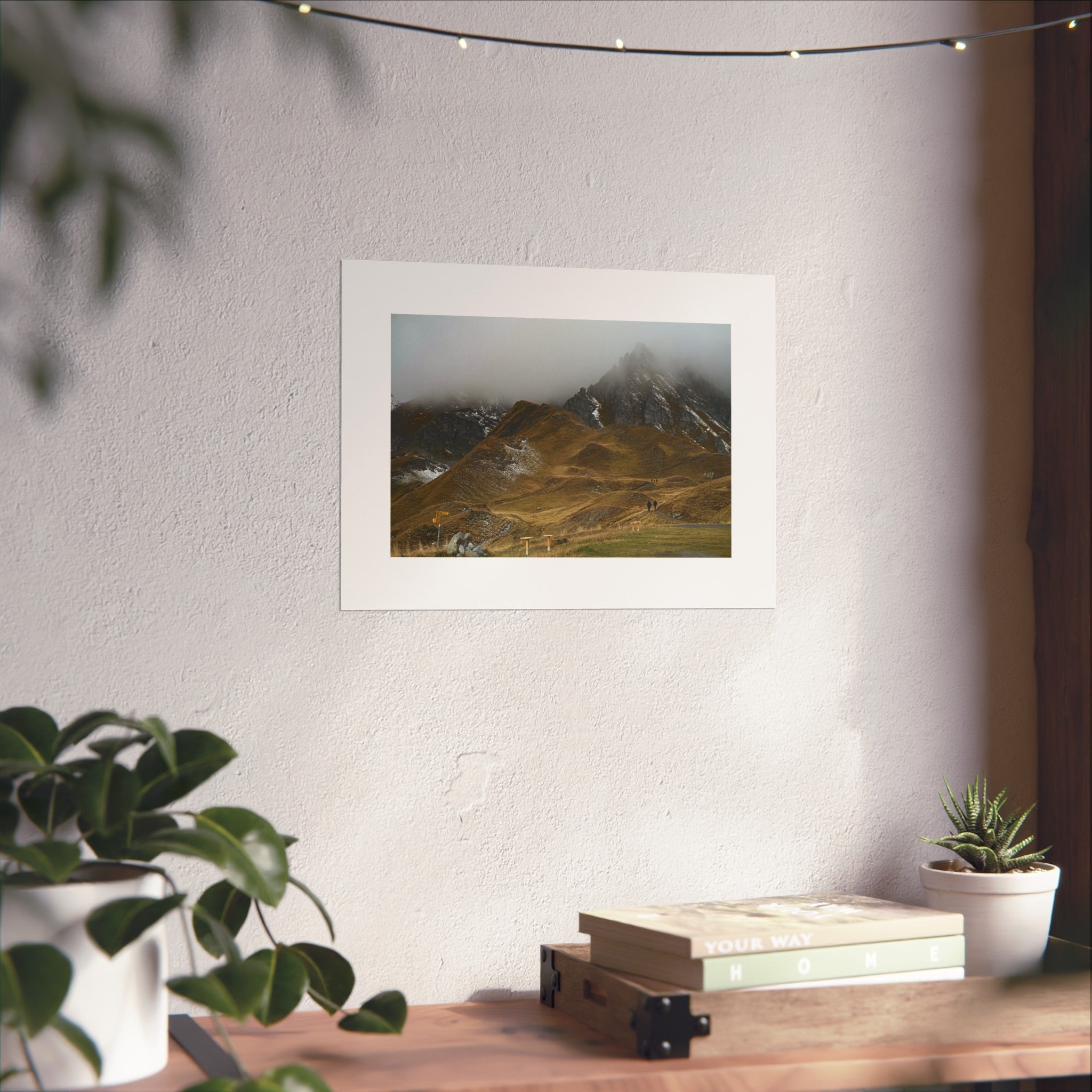 Mountain Hikers Fine Art Print - Swiss Alps Photography Print