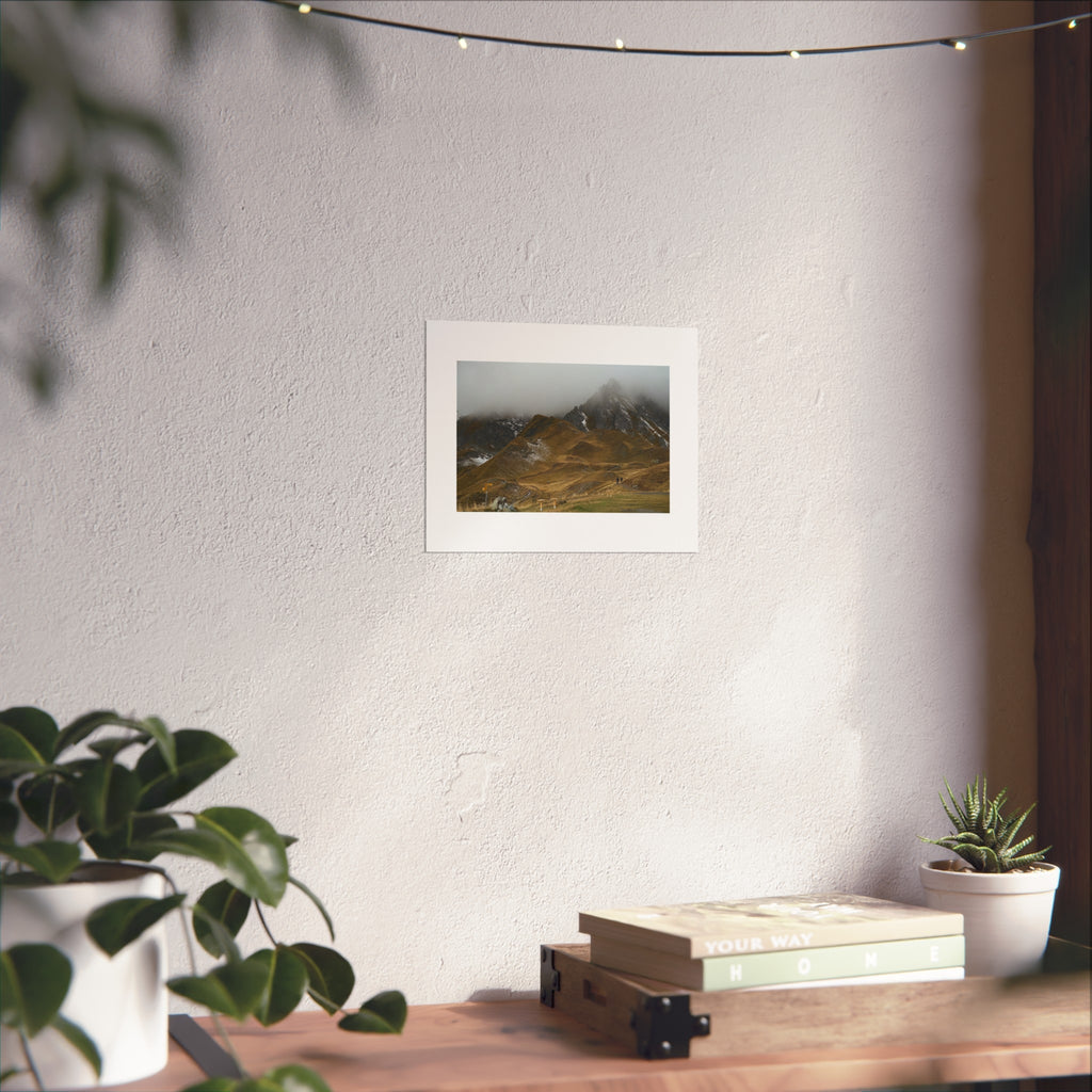 Mountain Hikers Fine Art Print - Swiss Alps Photography Print