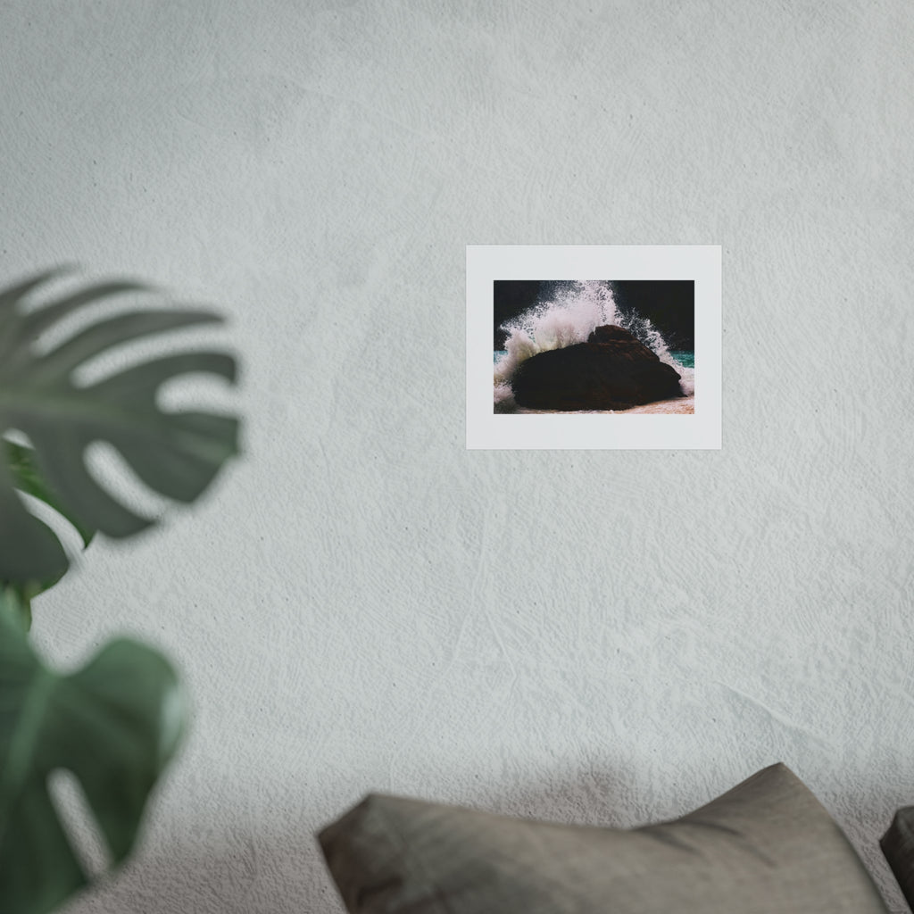 Ocean Wave Fine Art Poster — Crashing Surf Rock Photography