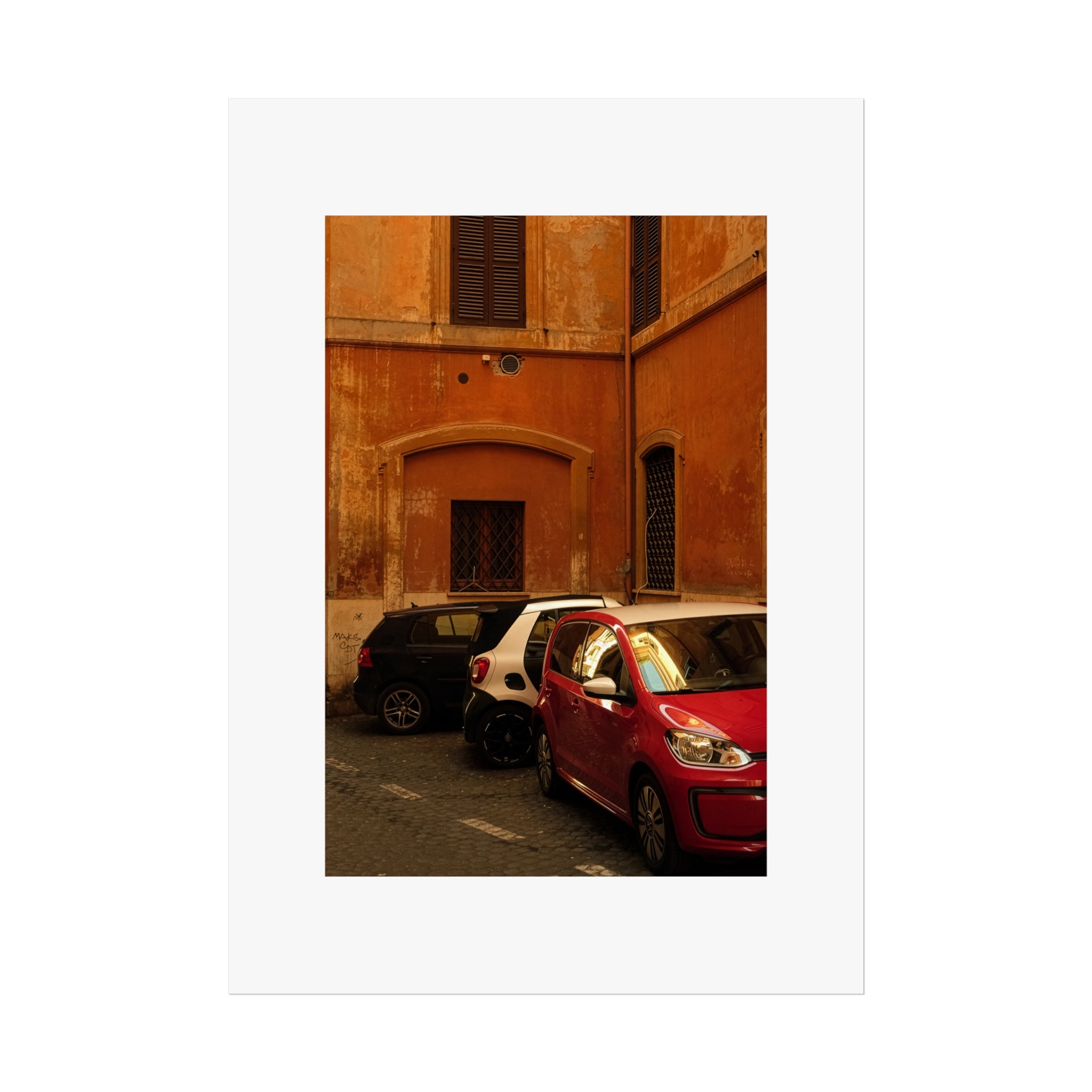Italian Street Photography Fine Art Poster — Warm Tuscan Alley