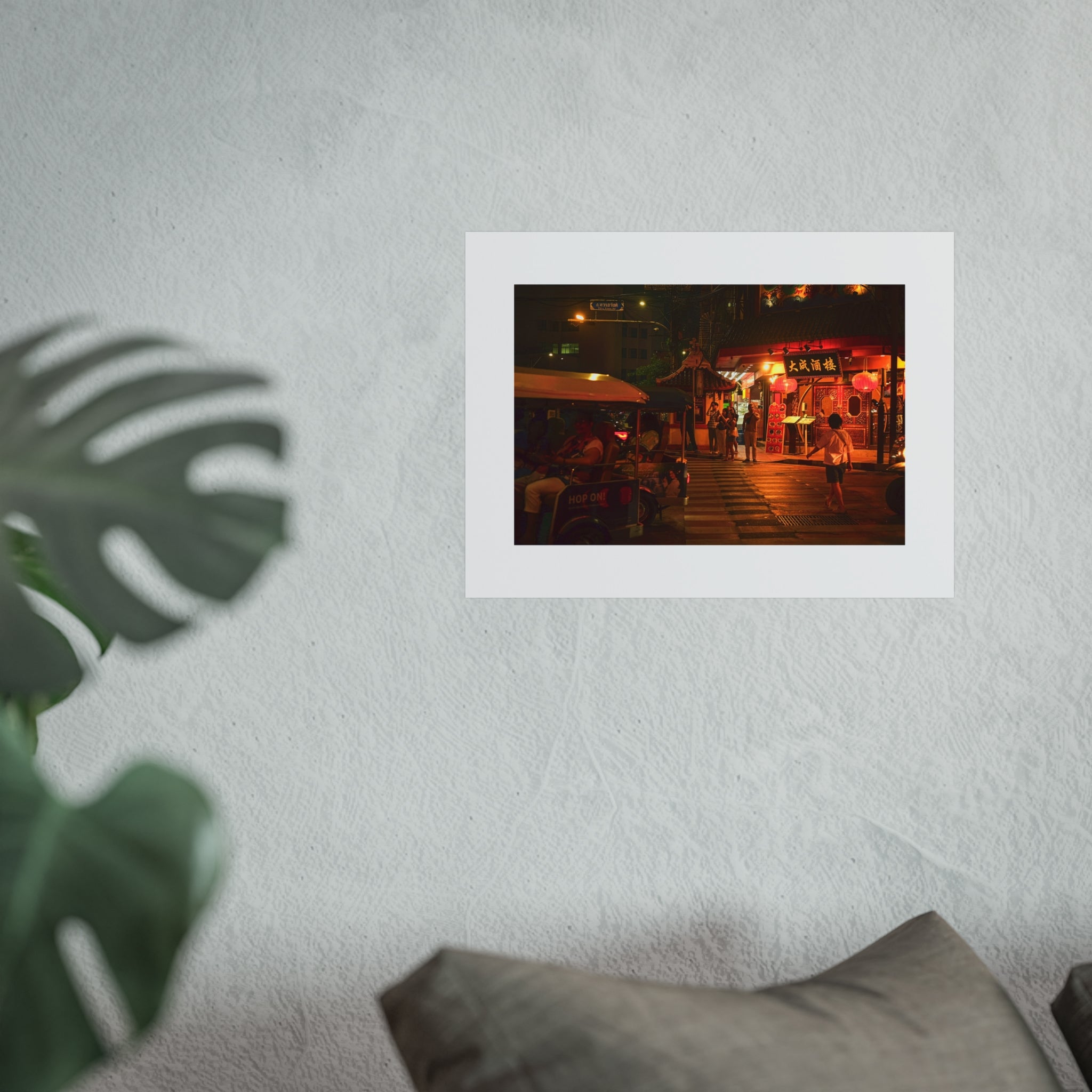 Night Market Street Scene Fine Art Poster — Atmospheric Cityscape