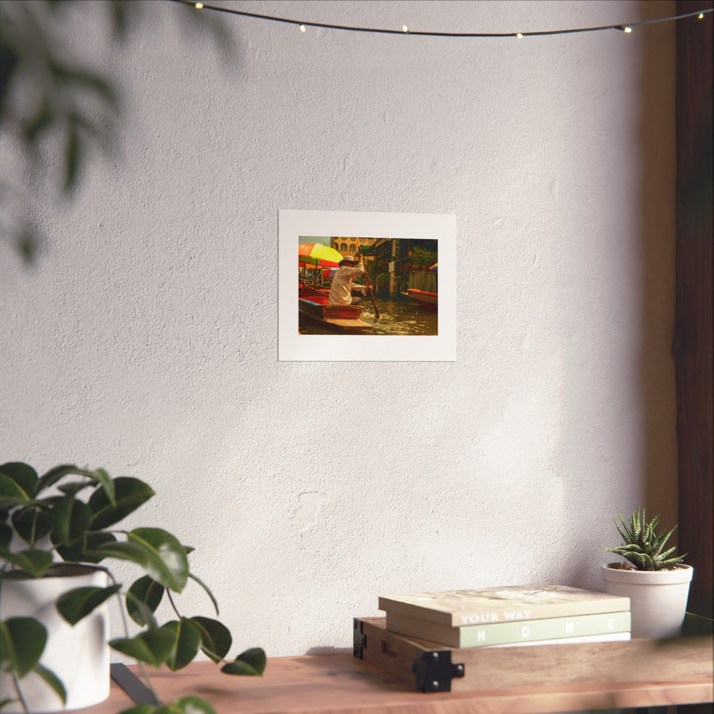 Floating Market Fine Art Poster — Thai Boatman Photography Print