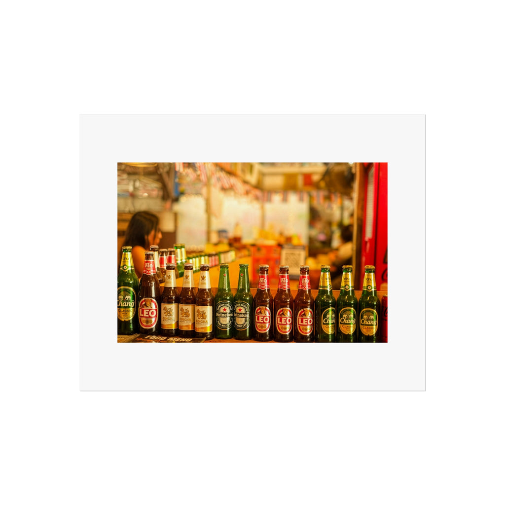 Thai Beer Print Fine Art Poster - Street Market Photography Print