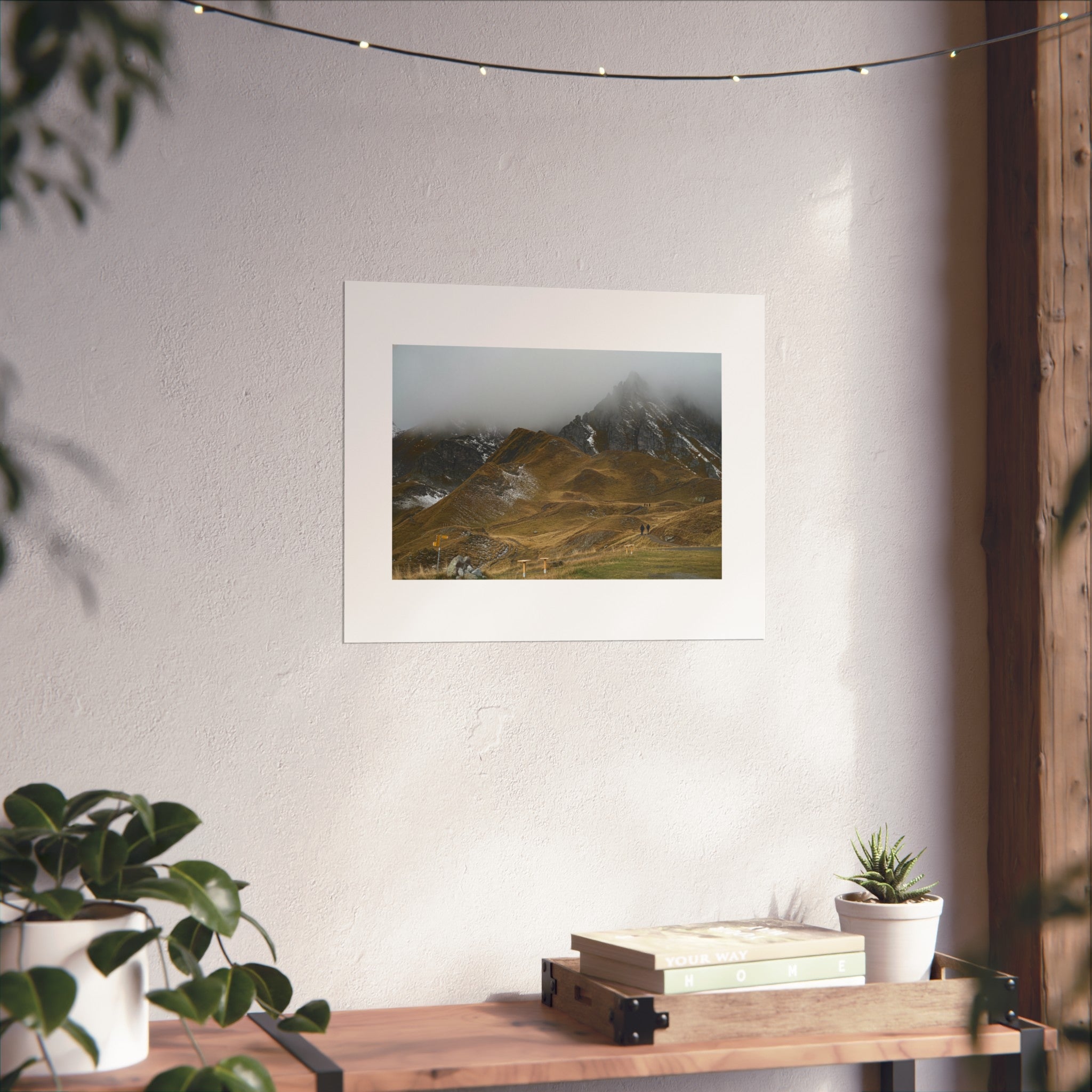 Mountain Hikers Fine Art Print - Swiss Alps Photography Print