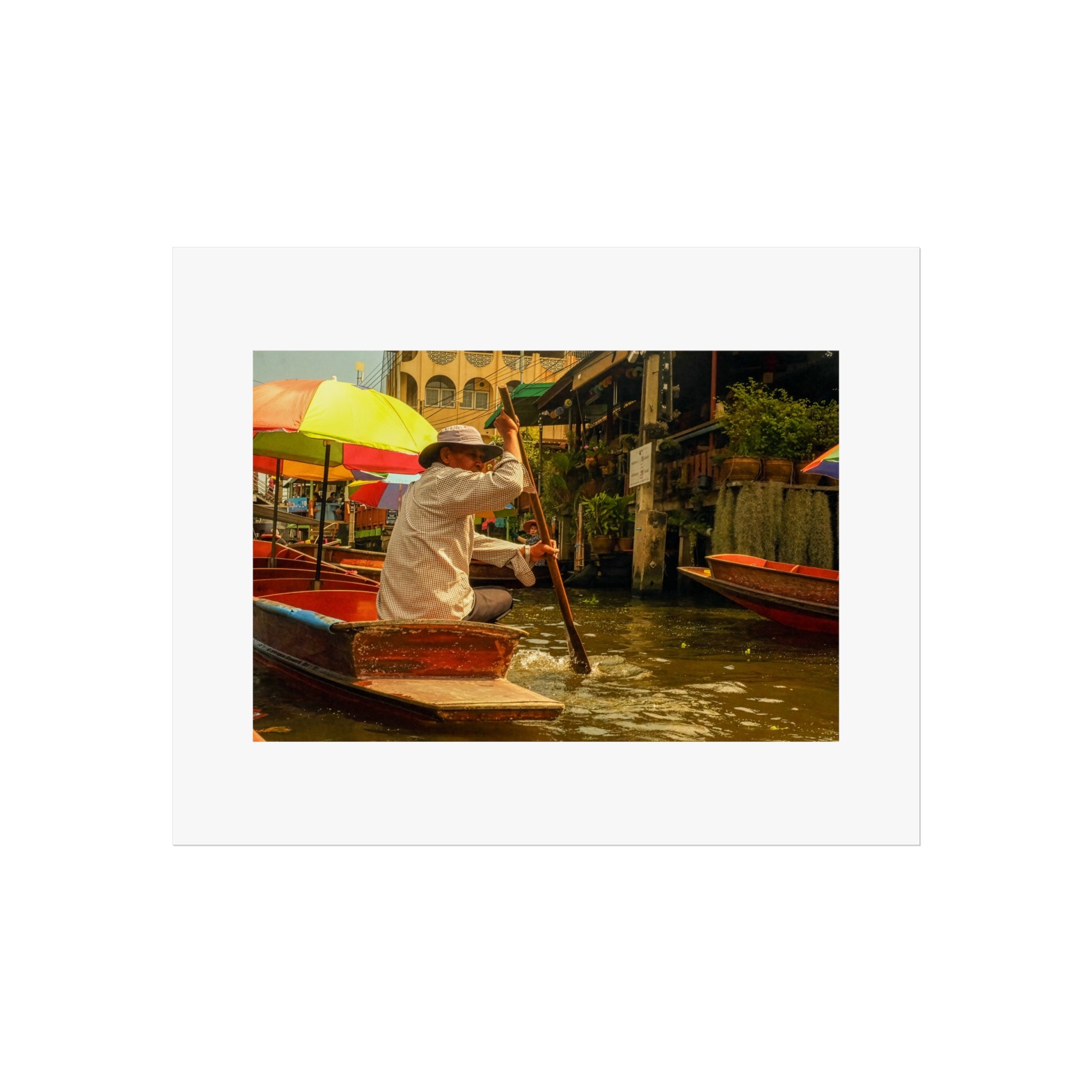 Floating Market Fine Art Poster — Thai Boatman Photography Print