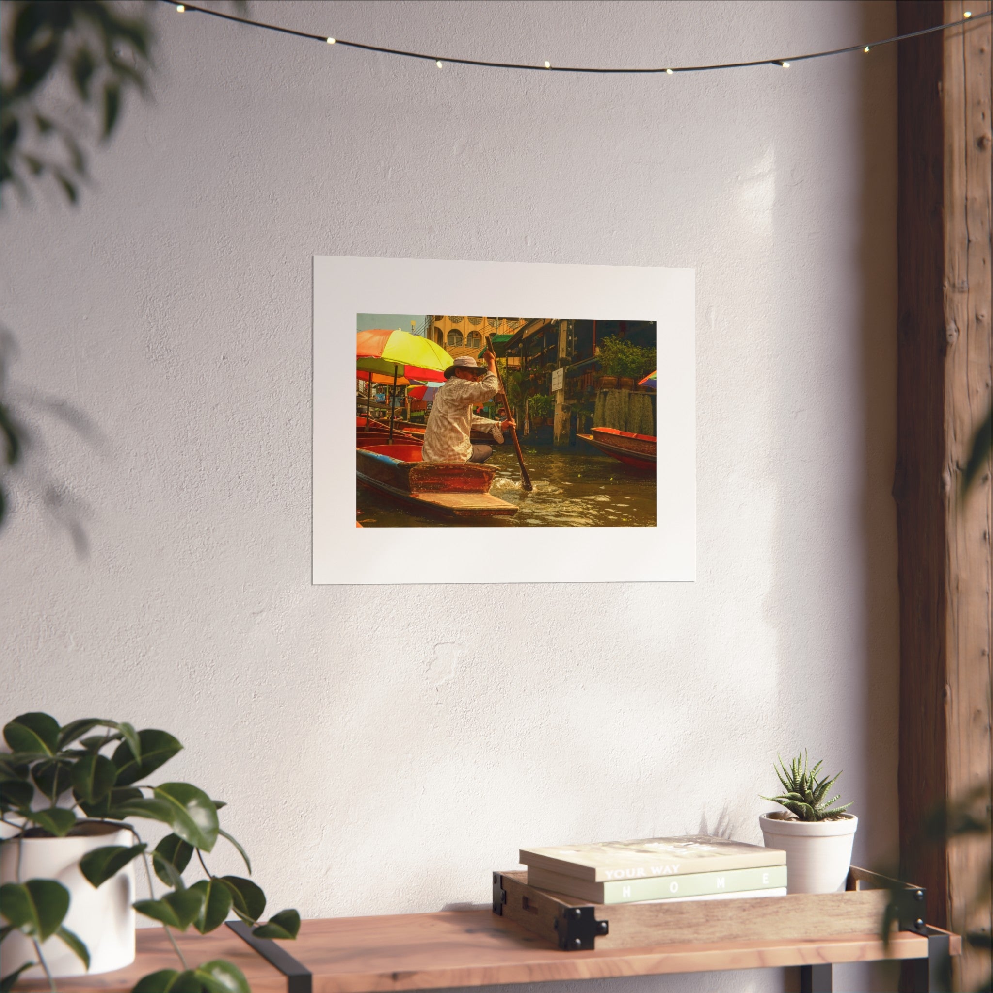 Floating Market Fine Art Poster — Thai Boatman Photography Print