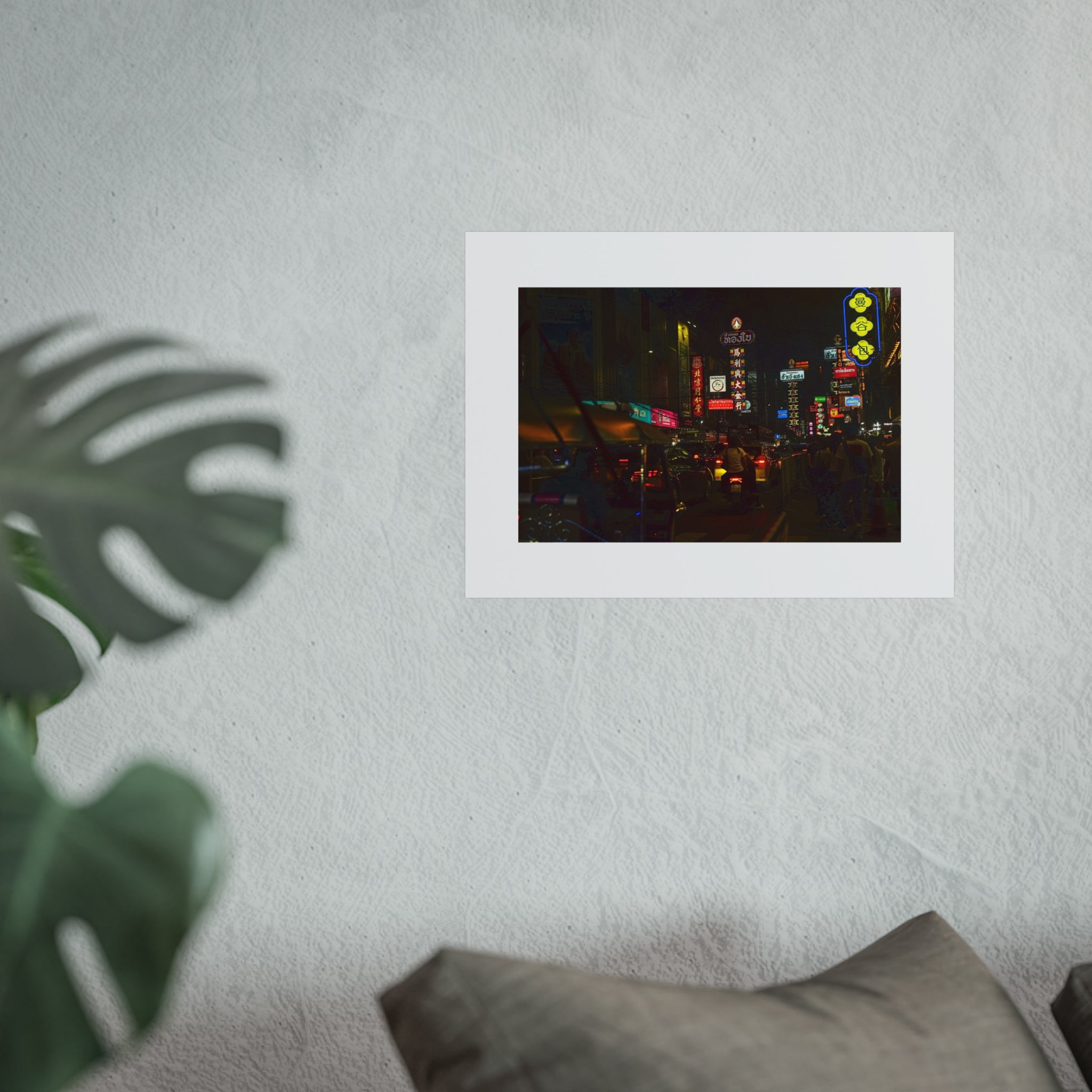 Neon Night Cityscape Fine Art Poster — Bangkok Street Lights Print