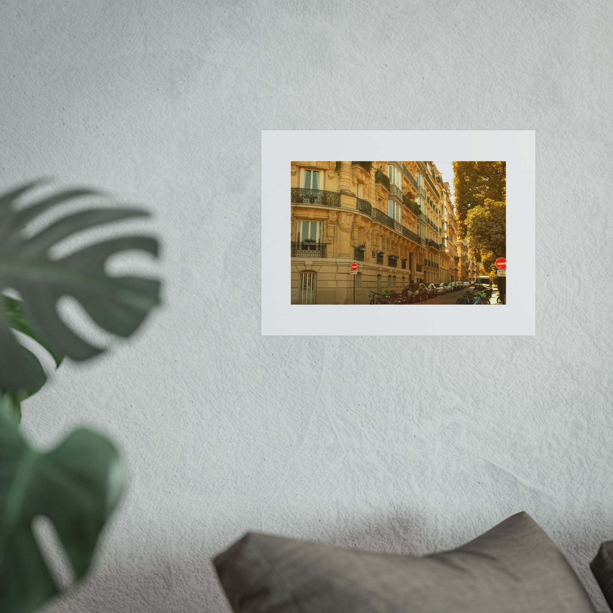 Paris Street Fine Art Poster — Sunlit Haussmann Architecture Wall Art
