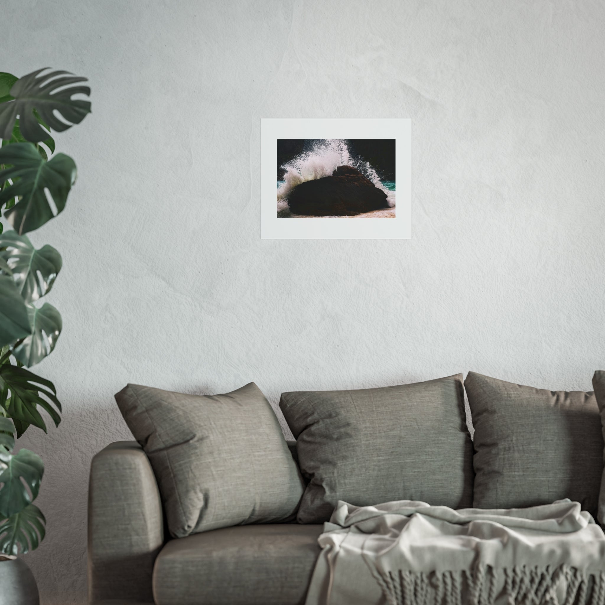 Ocean Wave Fine Art Poster — Crashing Surf Rock Photography