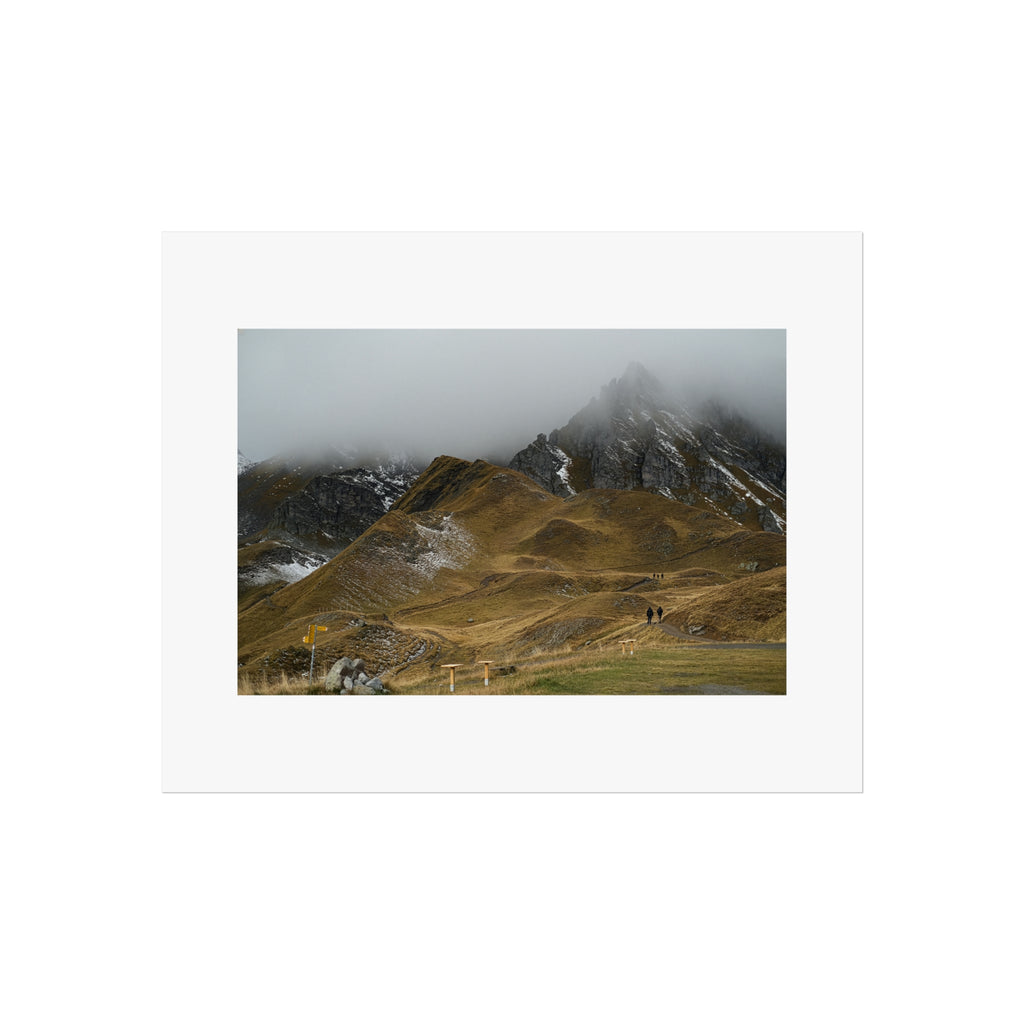 Mountain Hikers Fine Art Print - Swiss Alps Photography Print