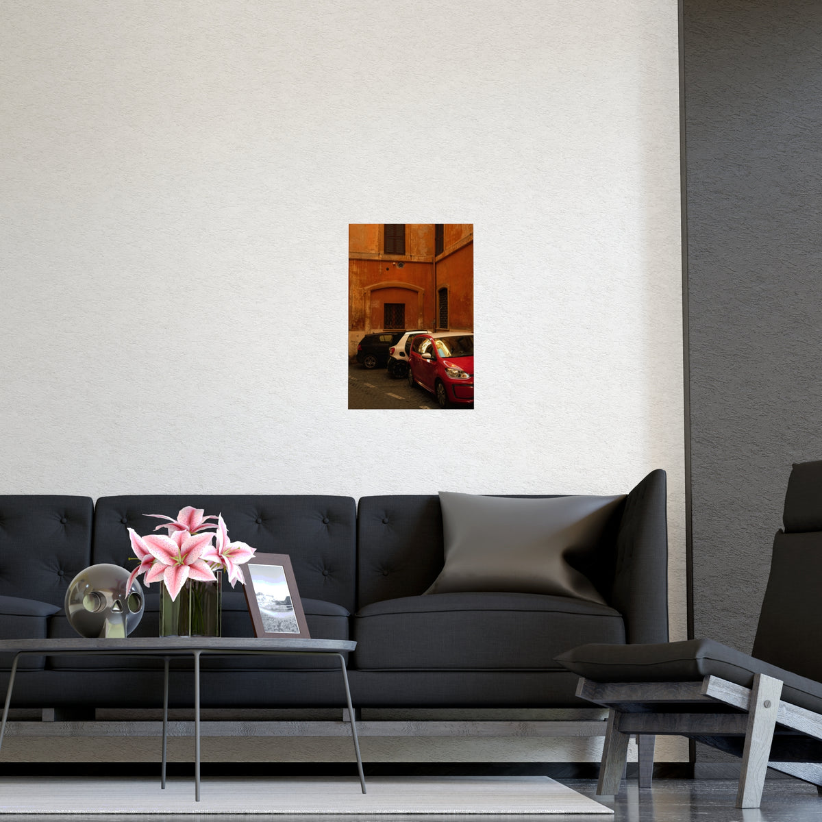 Italian Street Photo Poster — Rustic Orange Architectural Print
