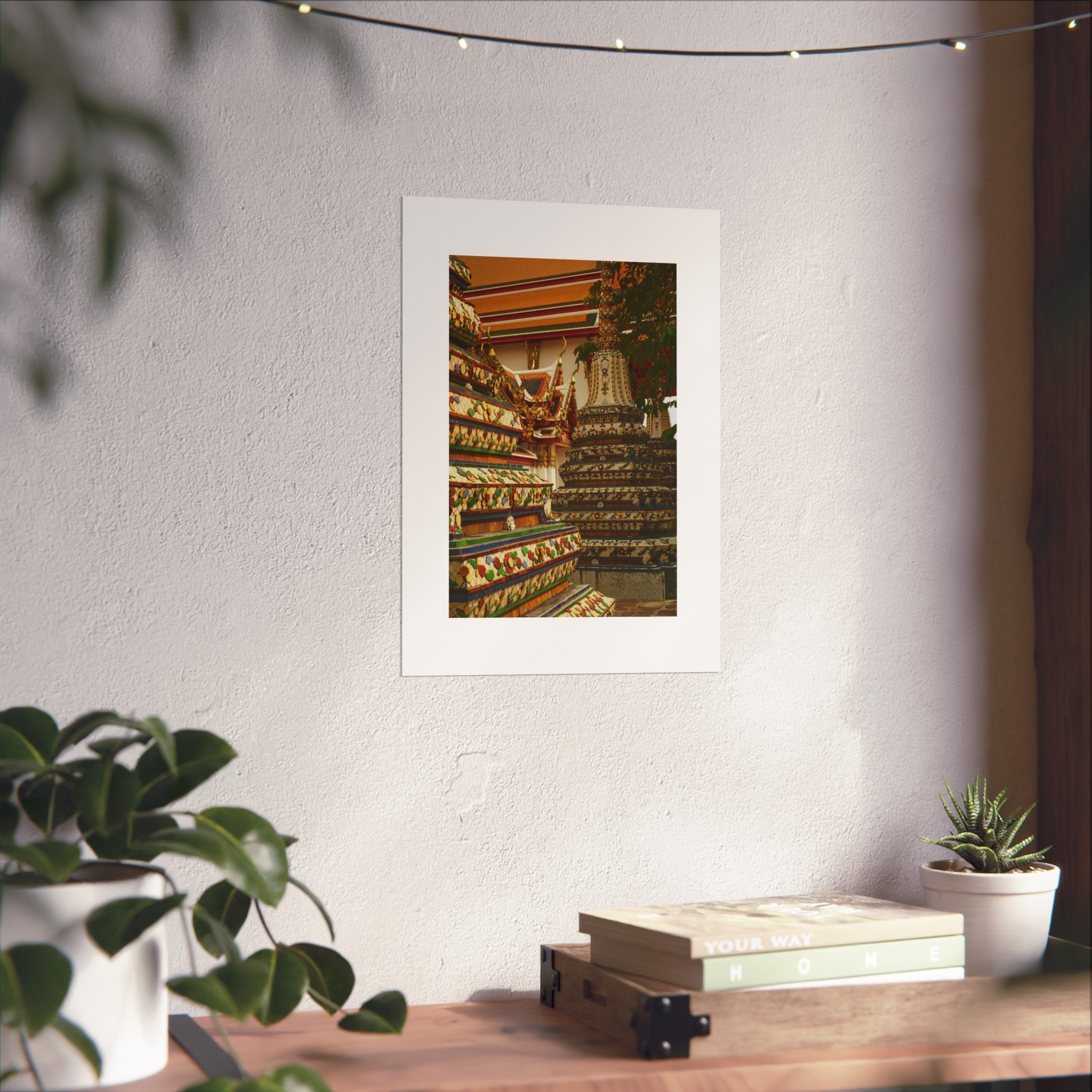 Thai Temple Fine Art Poster — Colorful Wat Architecture Wall Art