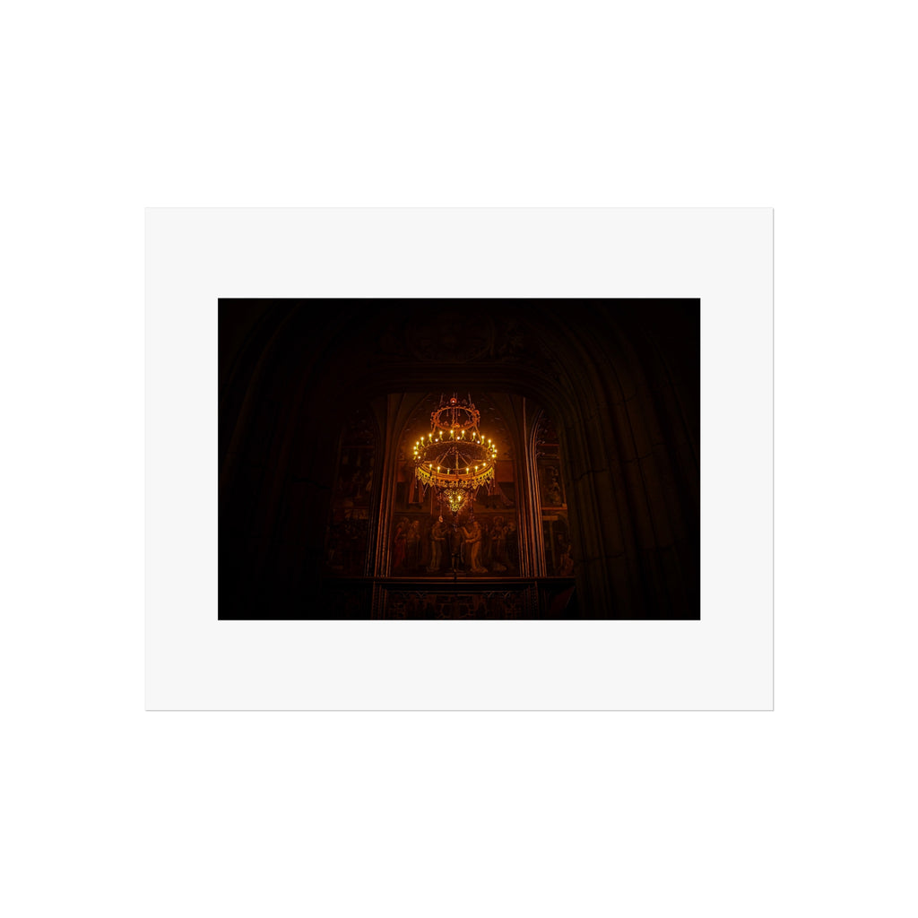 Cathedral Chandelier Fine Art Poster - Gothic Interior Photography Print