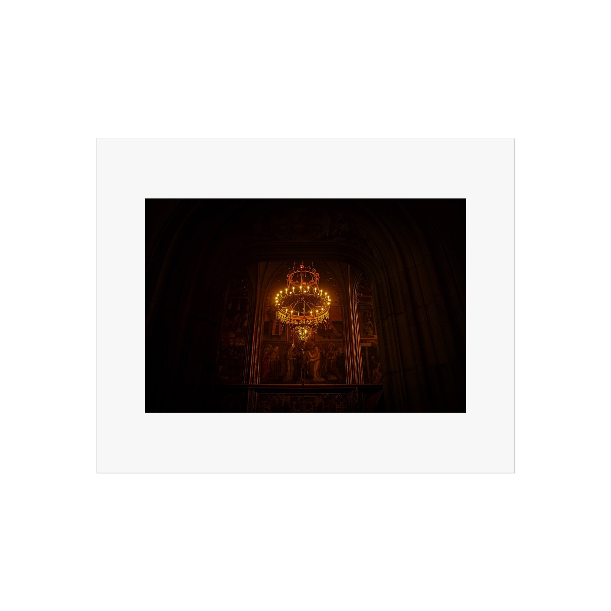 Cathedral Chandelier Fine Art Poster - Gothic Interior Photography Print