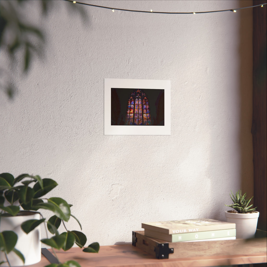 Stained Glass Cathedral Poster — Fine Art Church Window Print