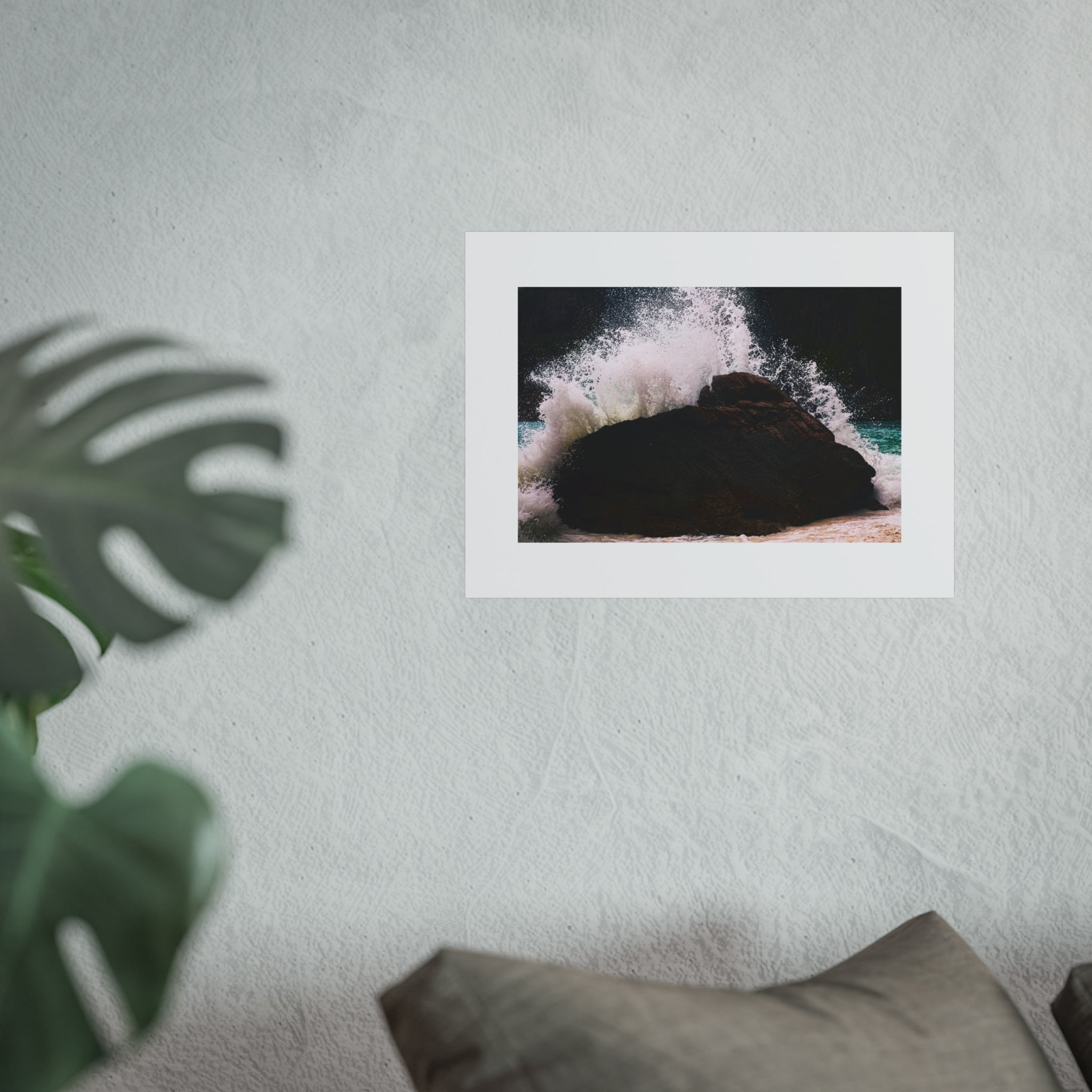 Ocean Wave Fine Art Poster — Crashing Surf Rock Photography