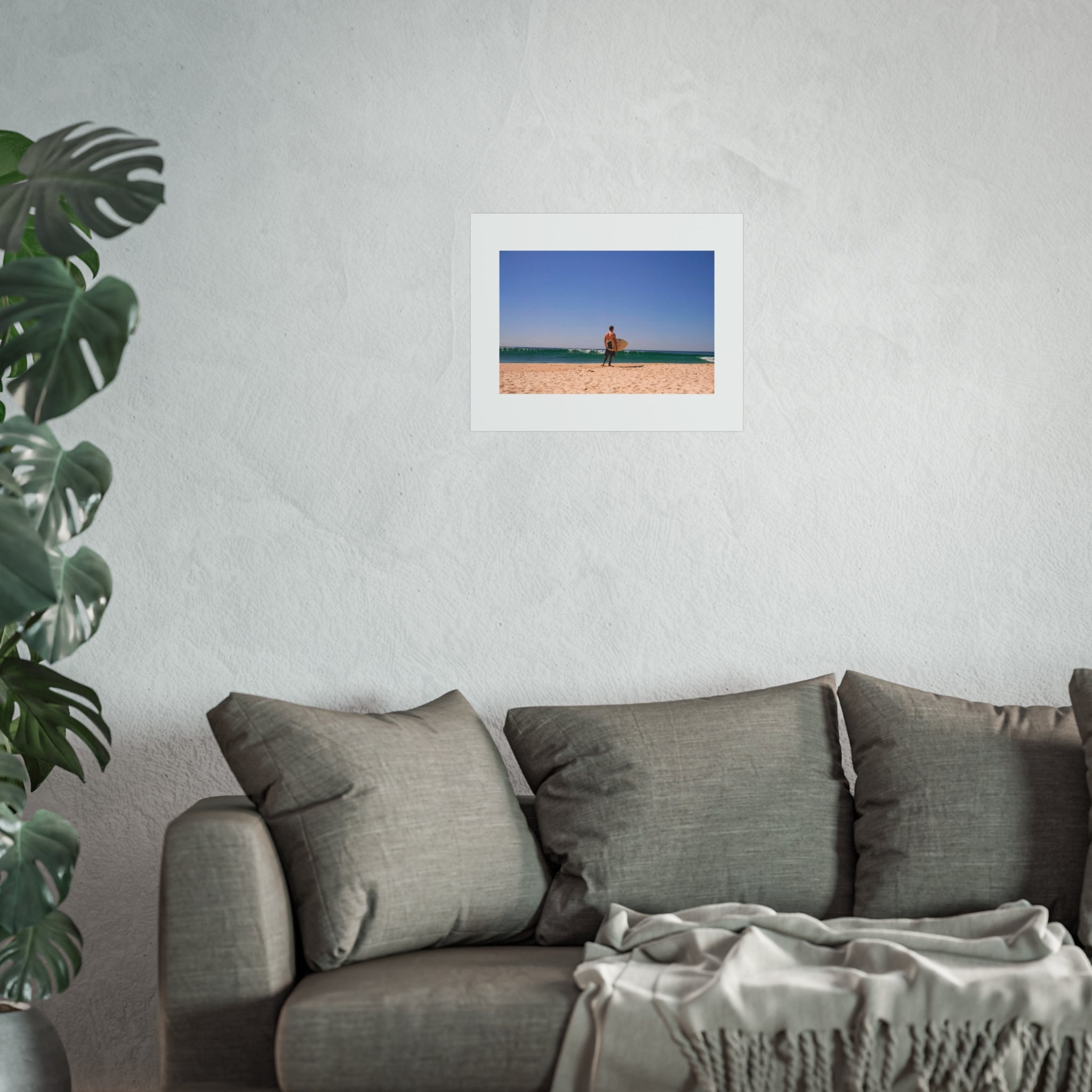 Surfer Contemplating Poster - Beach Lifestyle Photography Print