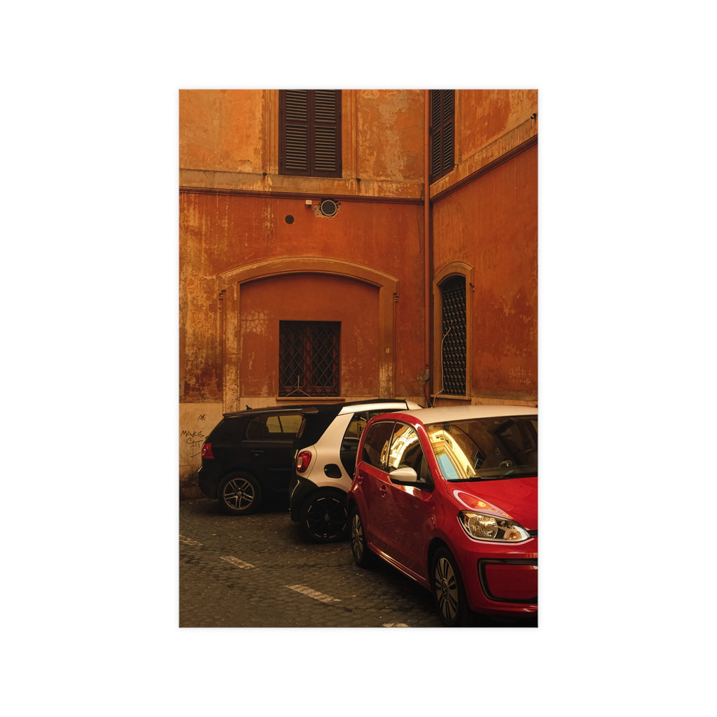 Italian Street Photo Poster — Rustic Orange Architectural Print