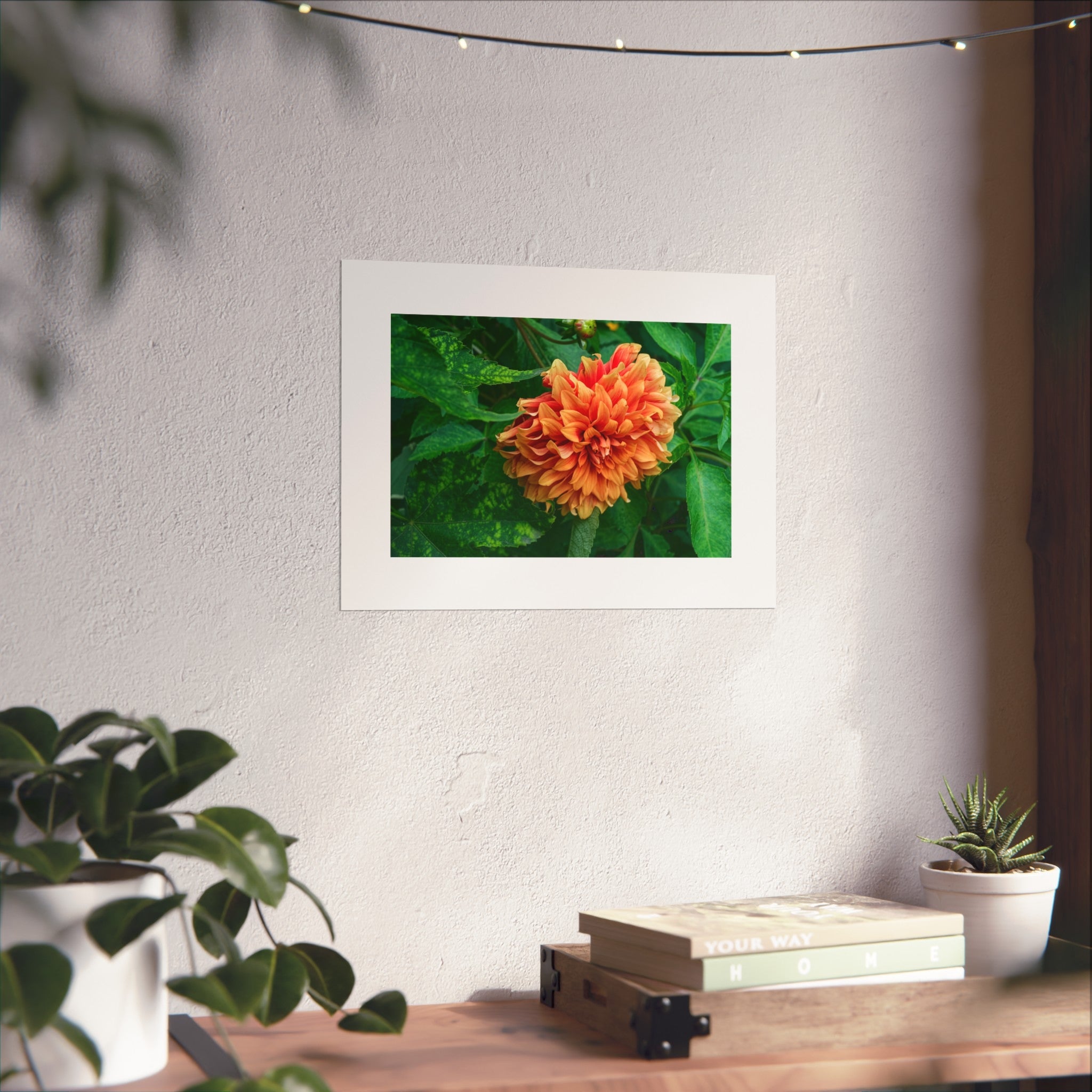 Dahlia Bloom Fine Art Poster — Vibrant Orange Flower Wall Art