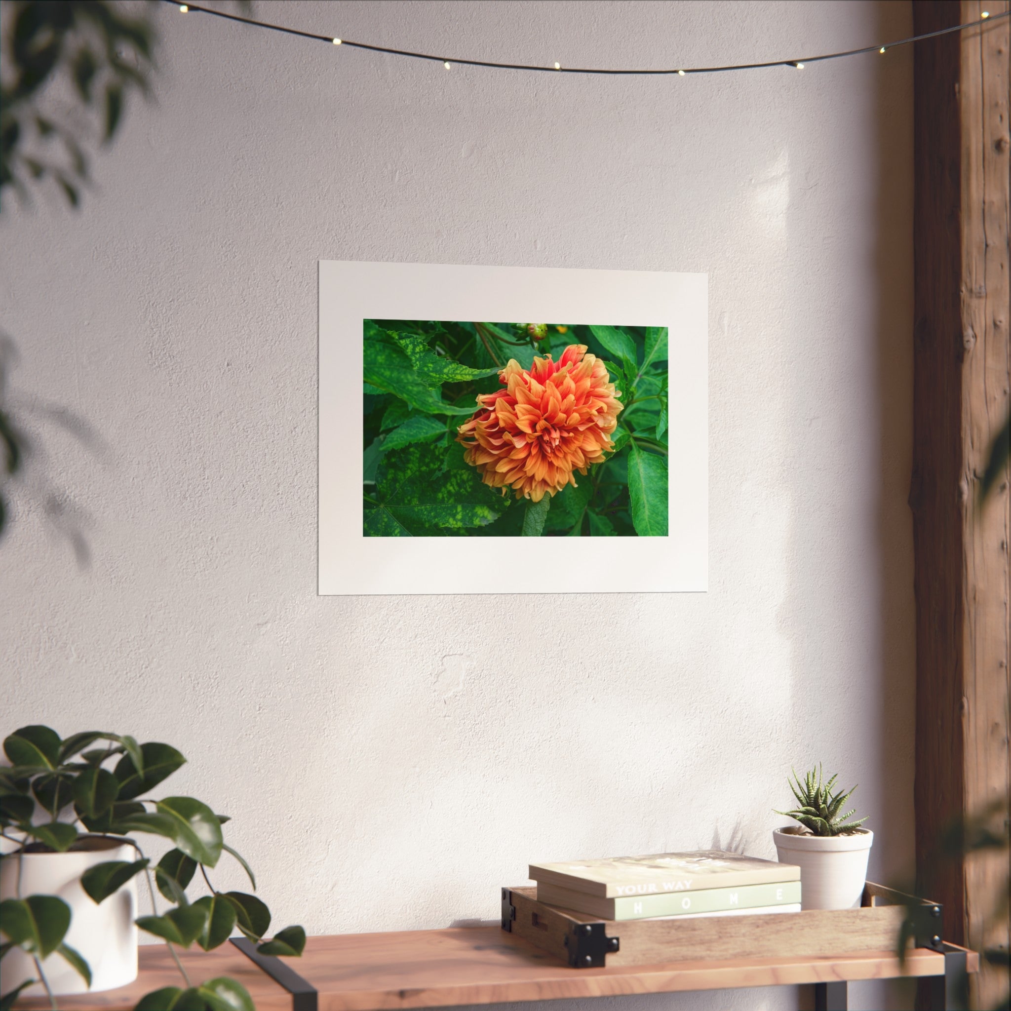 Dahlia Bloom Fine Art Poster — Vibrant Orange Flower Wall Art