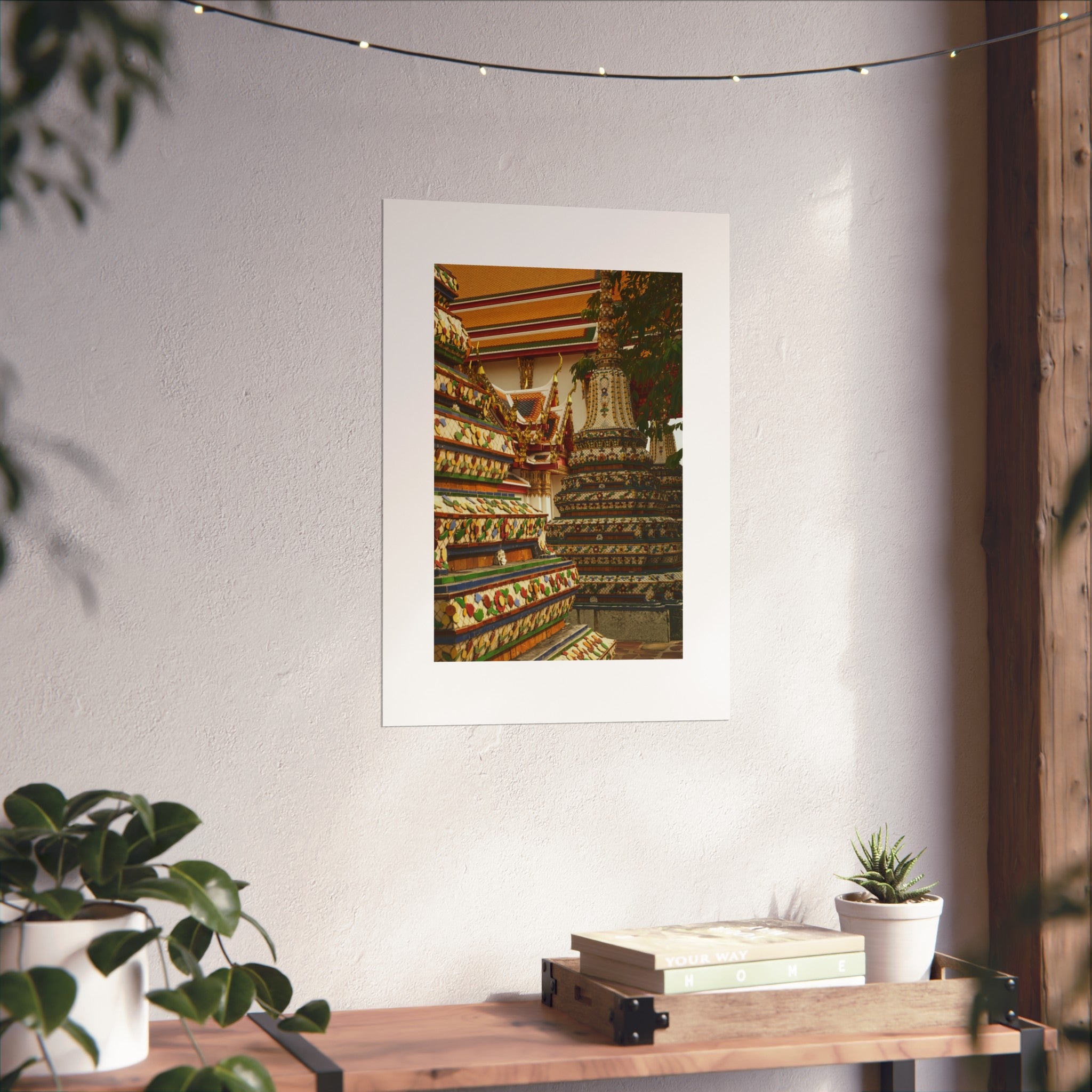 Thai Temple Fine Art Poster — Colorful Wat Architecture Wall Art