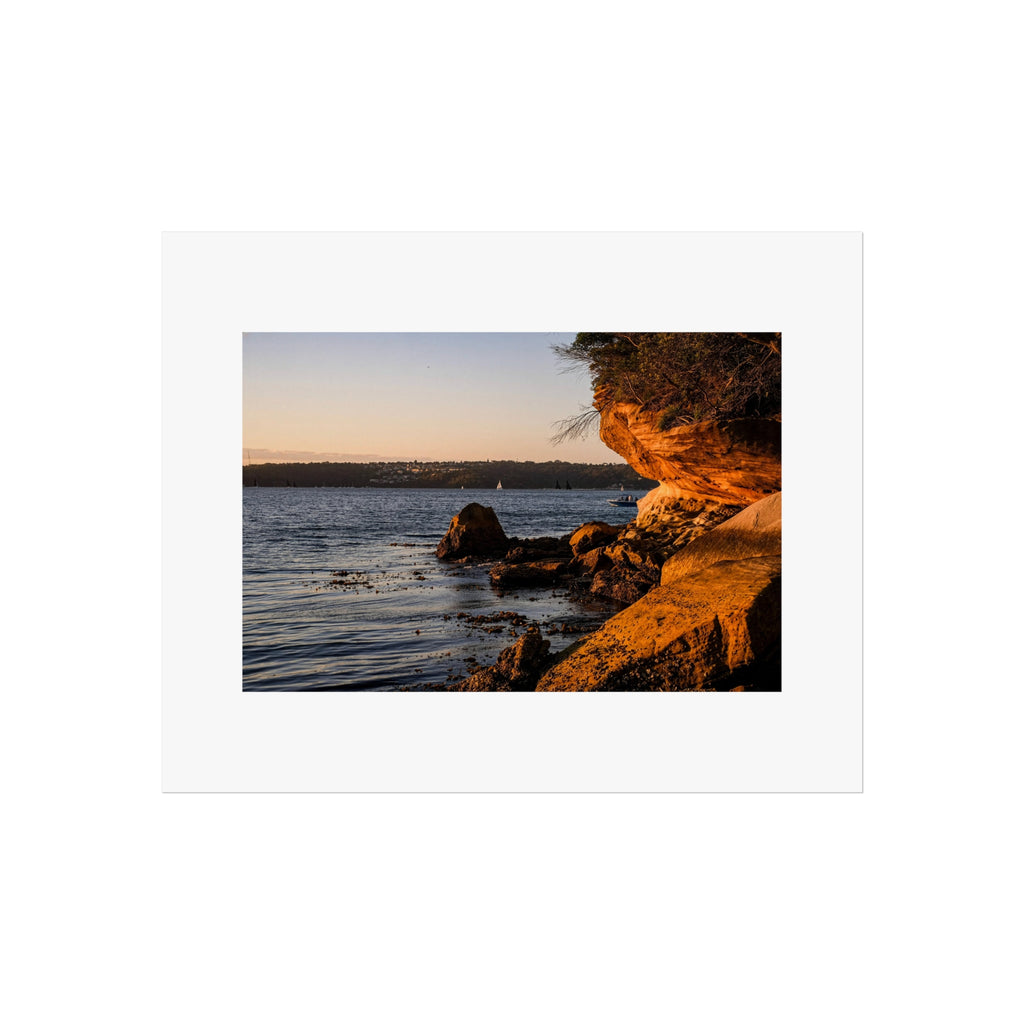Sandstone Cliff Sunset Fine Art Poster - Sydney Coast Photography Print