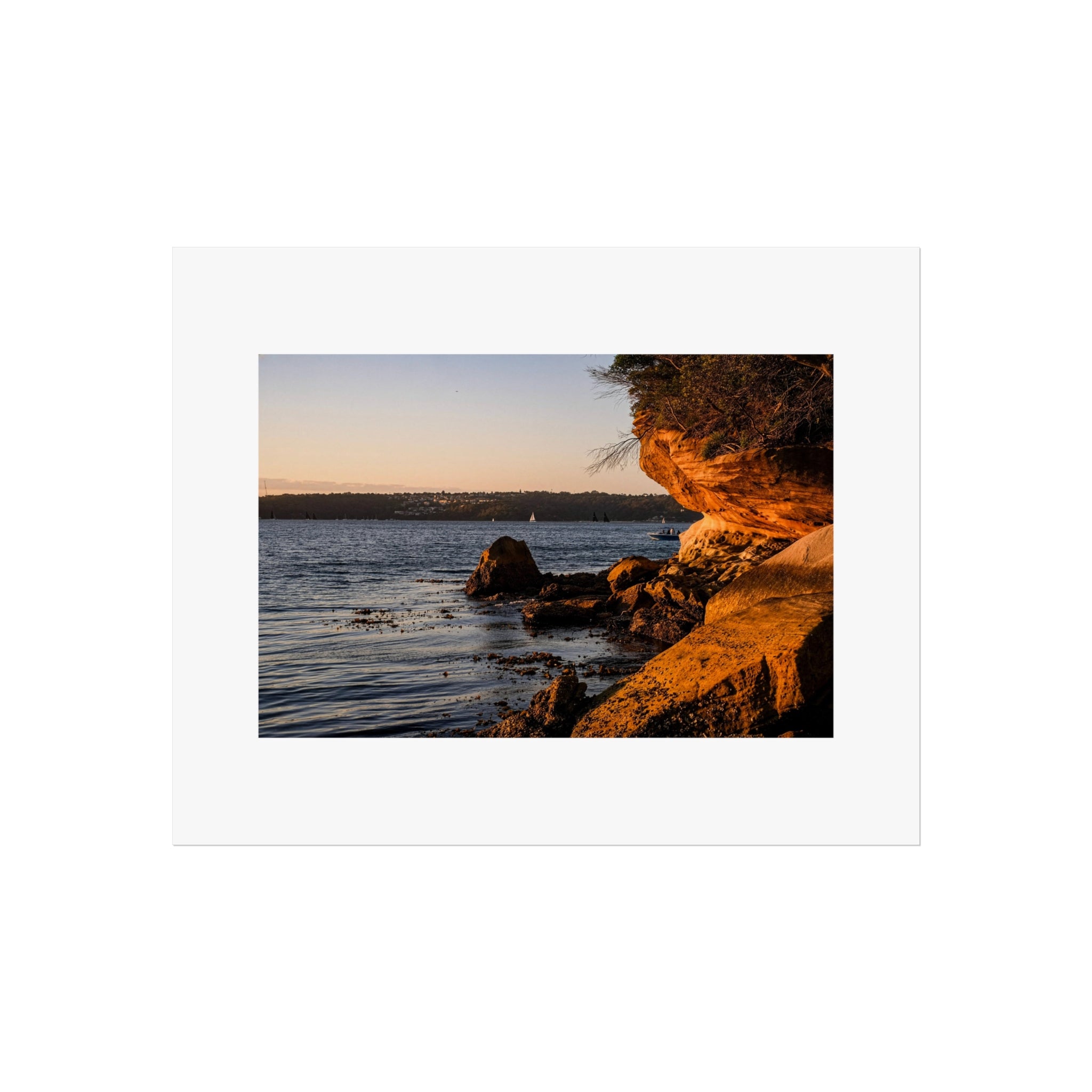 Sandstone Cliff Sunset Fine Art Poster - Sydney Coast Photography Print