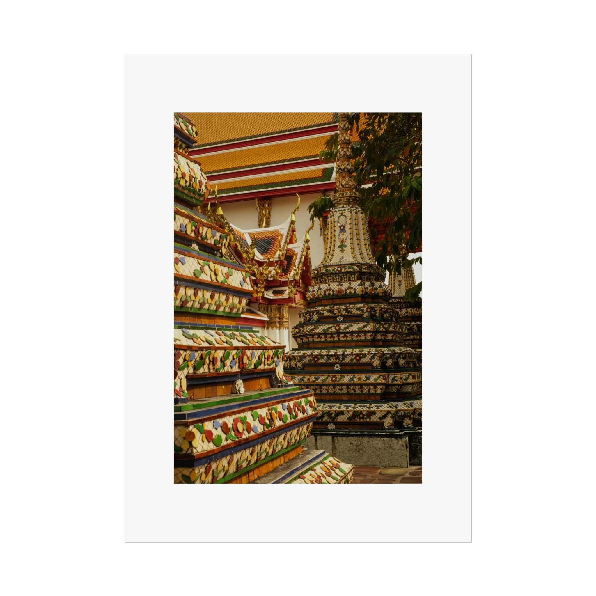 Thai Temple Fine Art Poster — Colorful Wat Architecture Wall Art