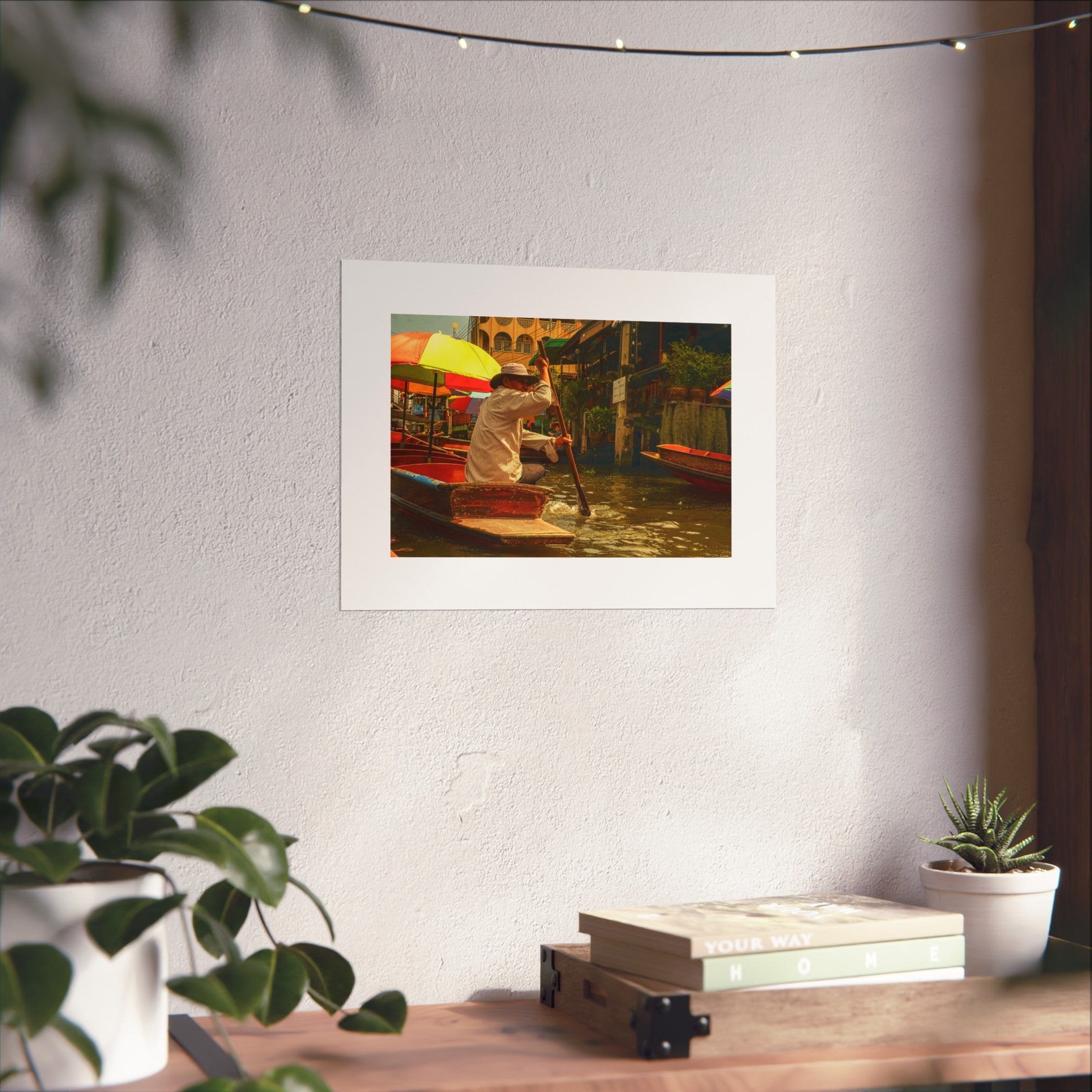 Floating Market Fine Art Poster — Thai Boatman Photography Print