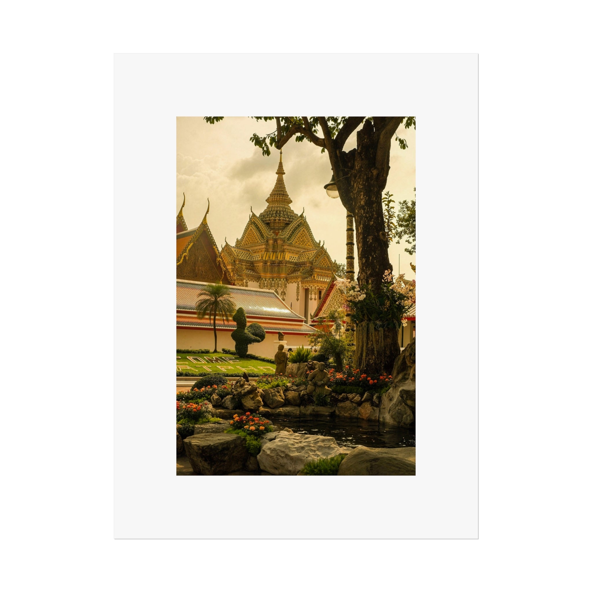 Thai Temple Fine Art Poster — Vintage Golden Palace