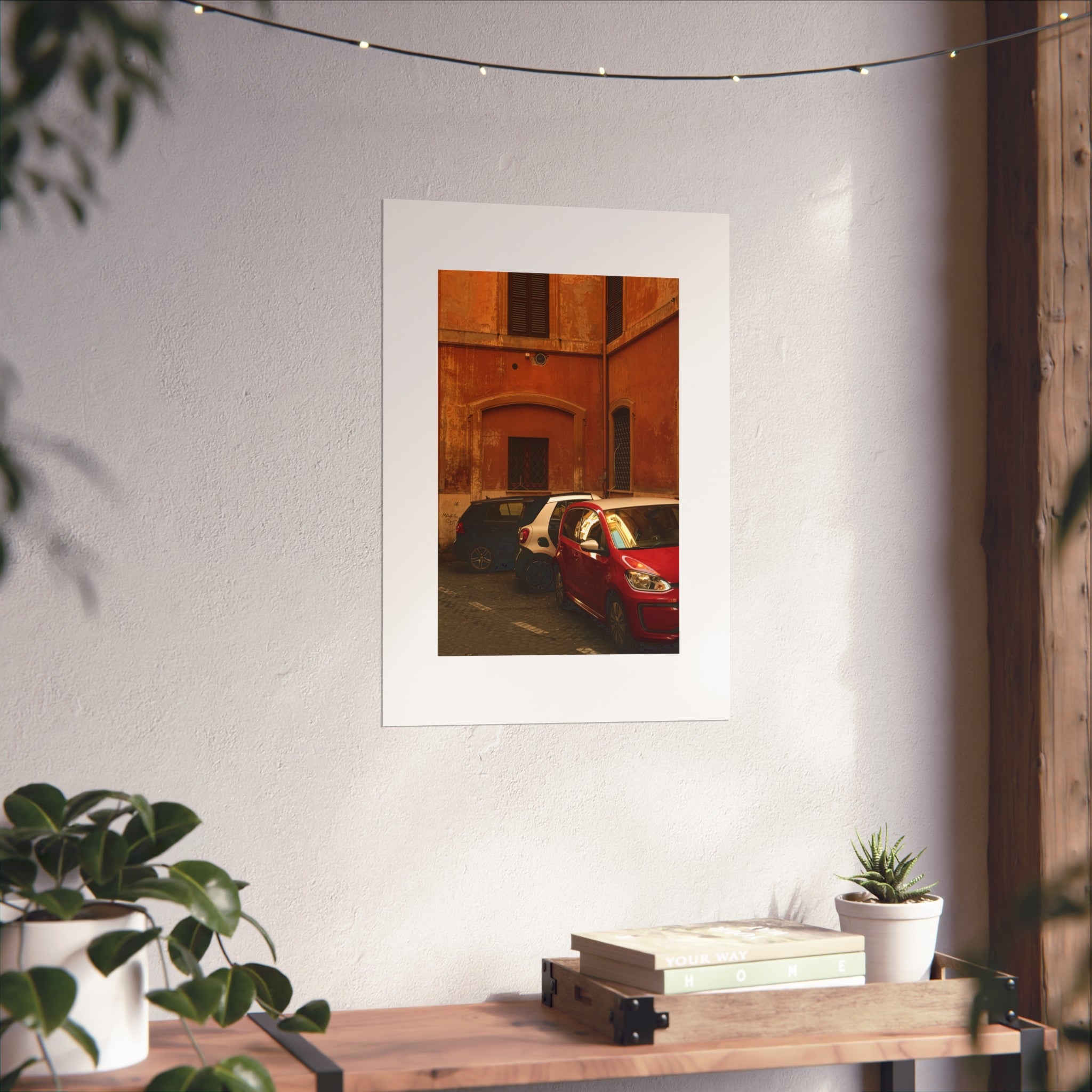 Italian Street Photography Fine Art Poster — Warm Tuscan Alley