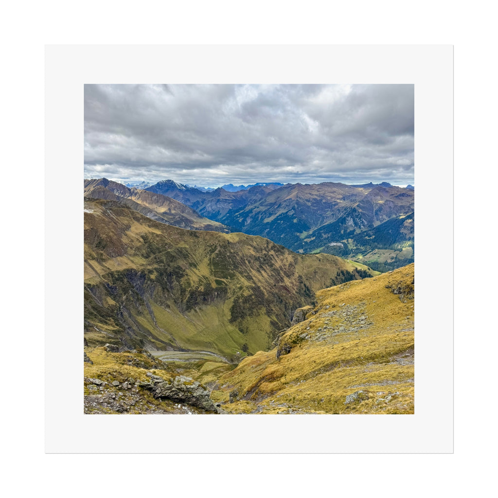 Mountain Landscape Fine Art Poster — Alpine Valley Scenic Wall Art