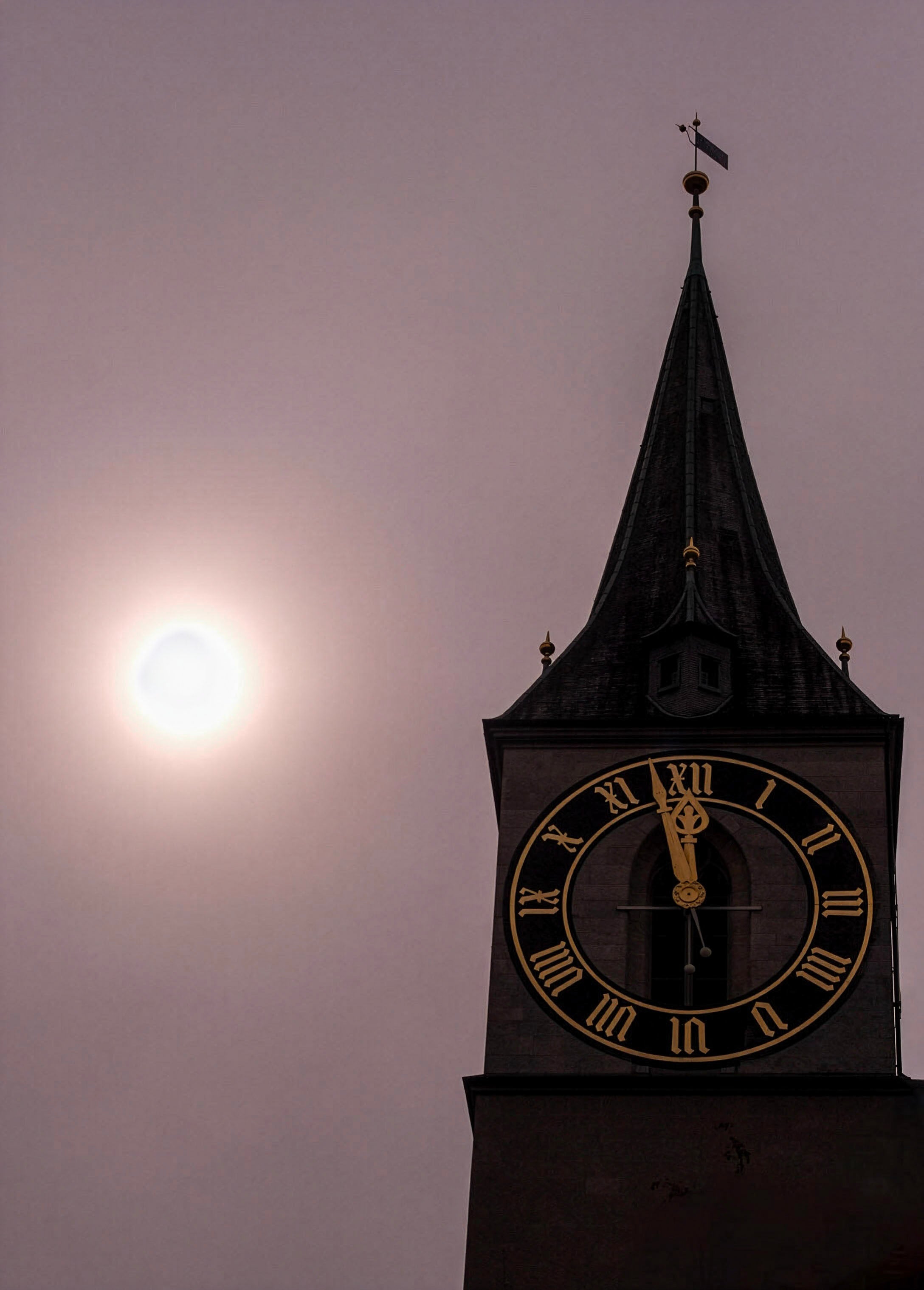 Gothic Clock Tower Dusk Photo - Germany Historic Landmark