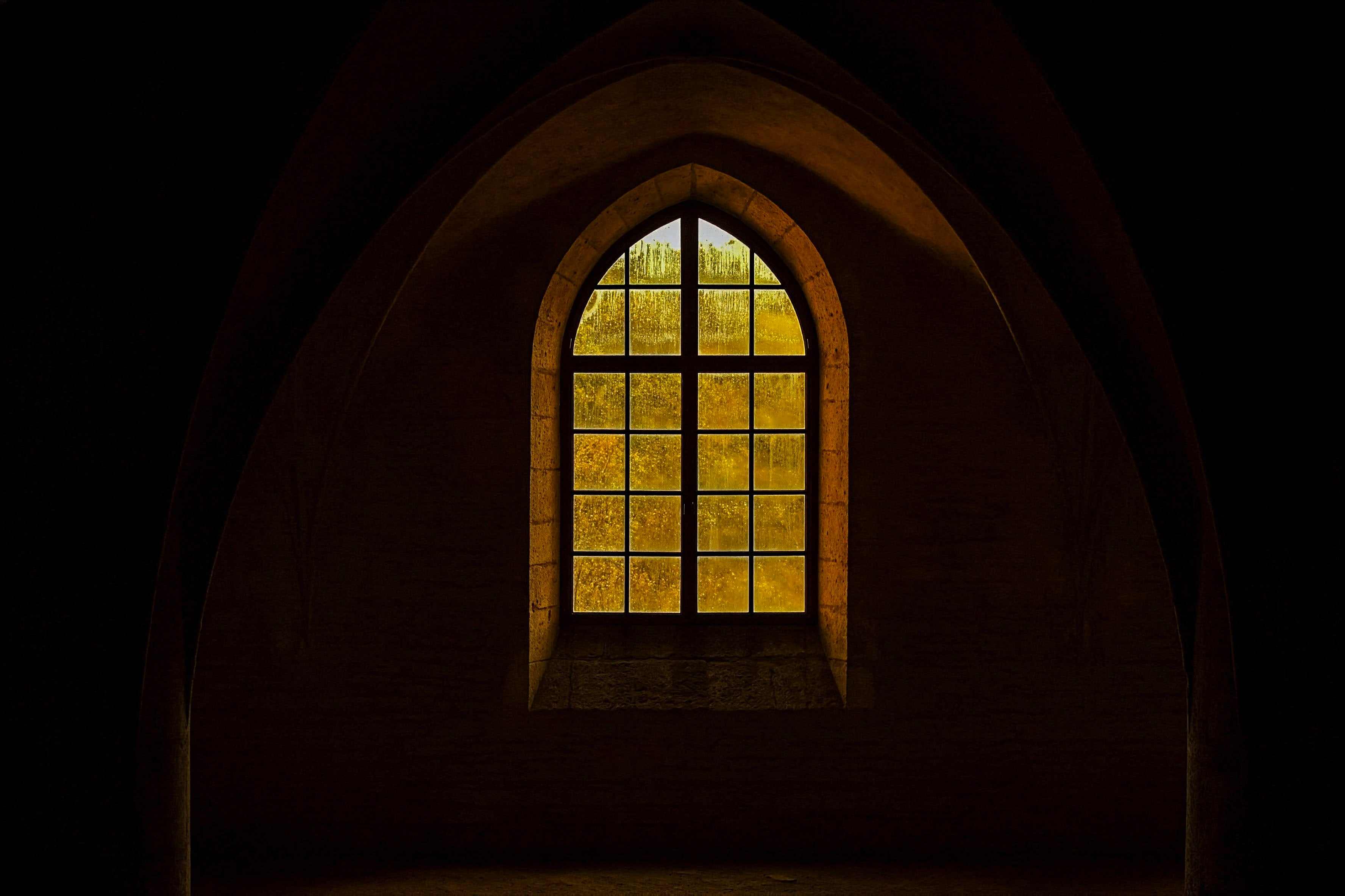 Prague Arched Window Photo - Golden Light Architecture