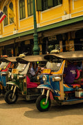 Bangkok Tuk-Tuks Yellow Building Photo - Thai Urban Culture