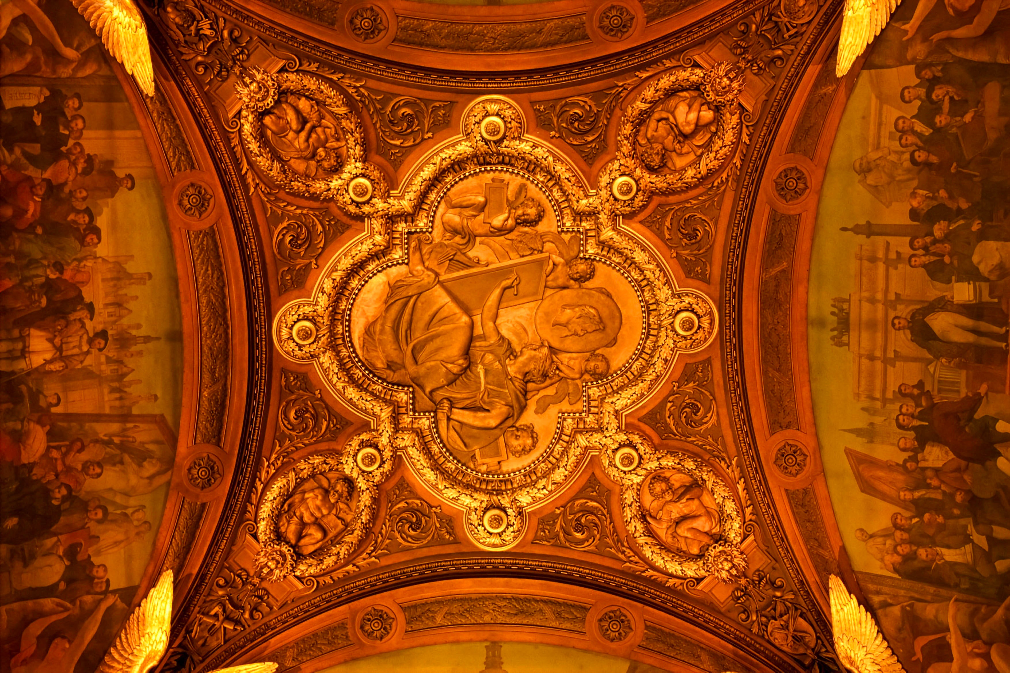Baroque Ceiling Photo - Golden Classical Architecture France