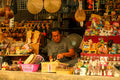 Artisan Market Vendor - Authentic Cultural Commerce Stock Photo
