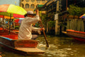 Thai Floating Market Rowing Photo - Traditional Boat Vendor