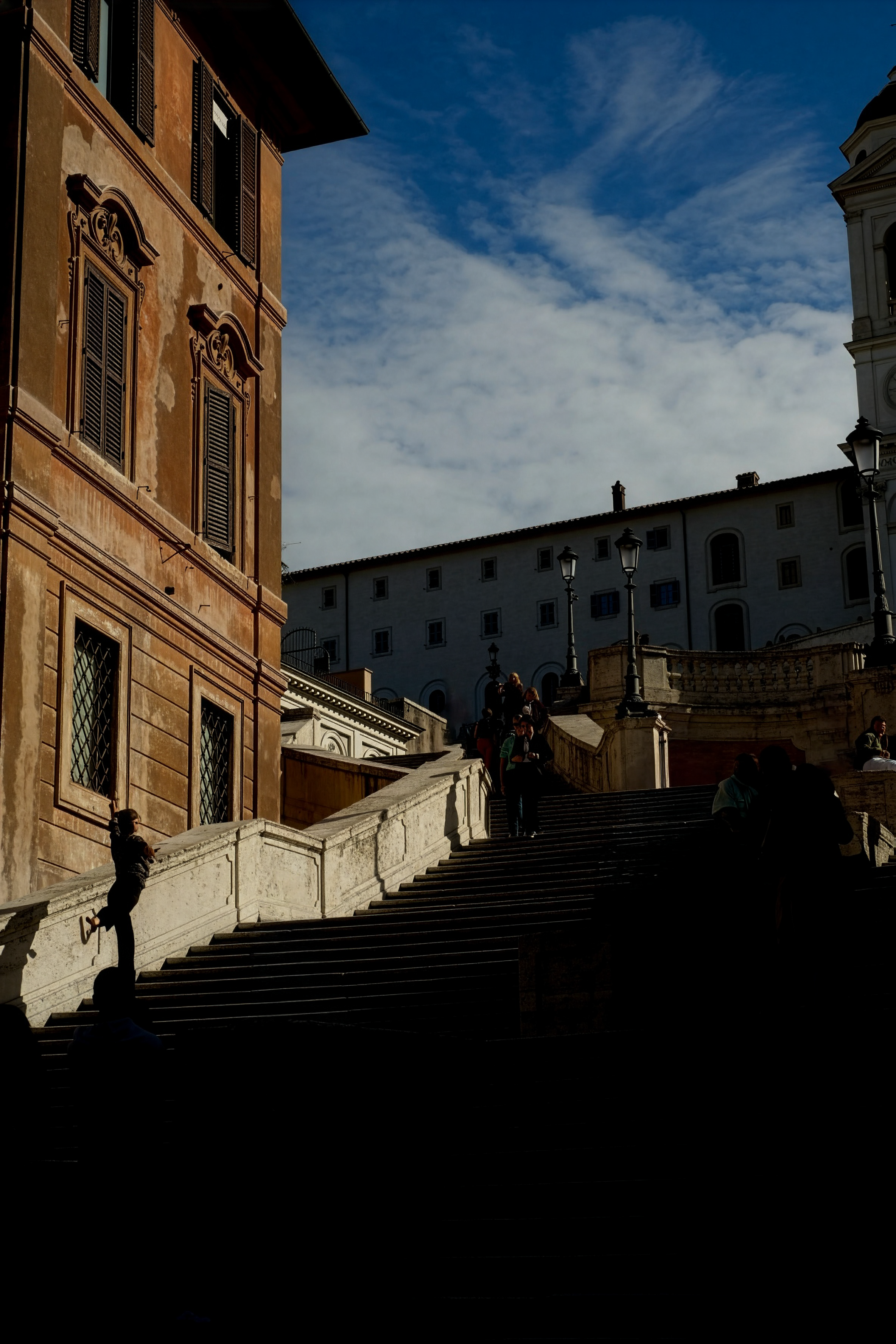 Spanish Steps Rome Photo - Baroque Staircase Silhouette