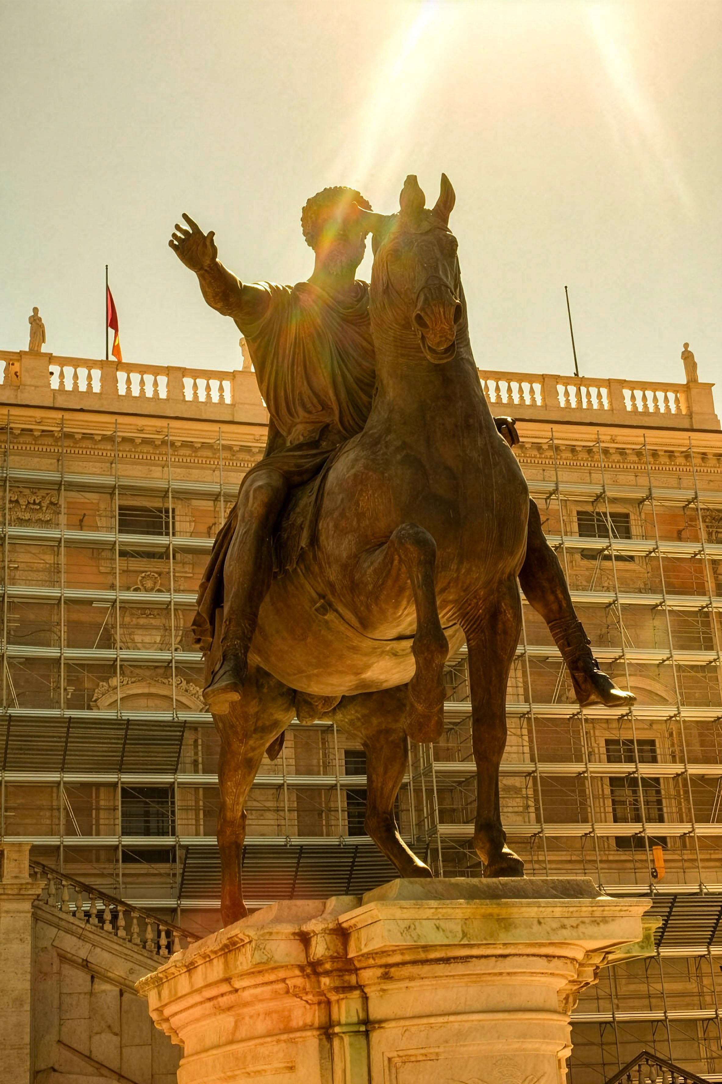 Roman Equestrian Monument Photo - Sunset Silhouette