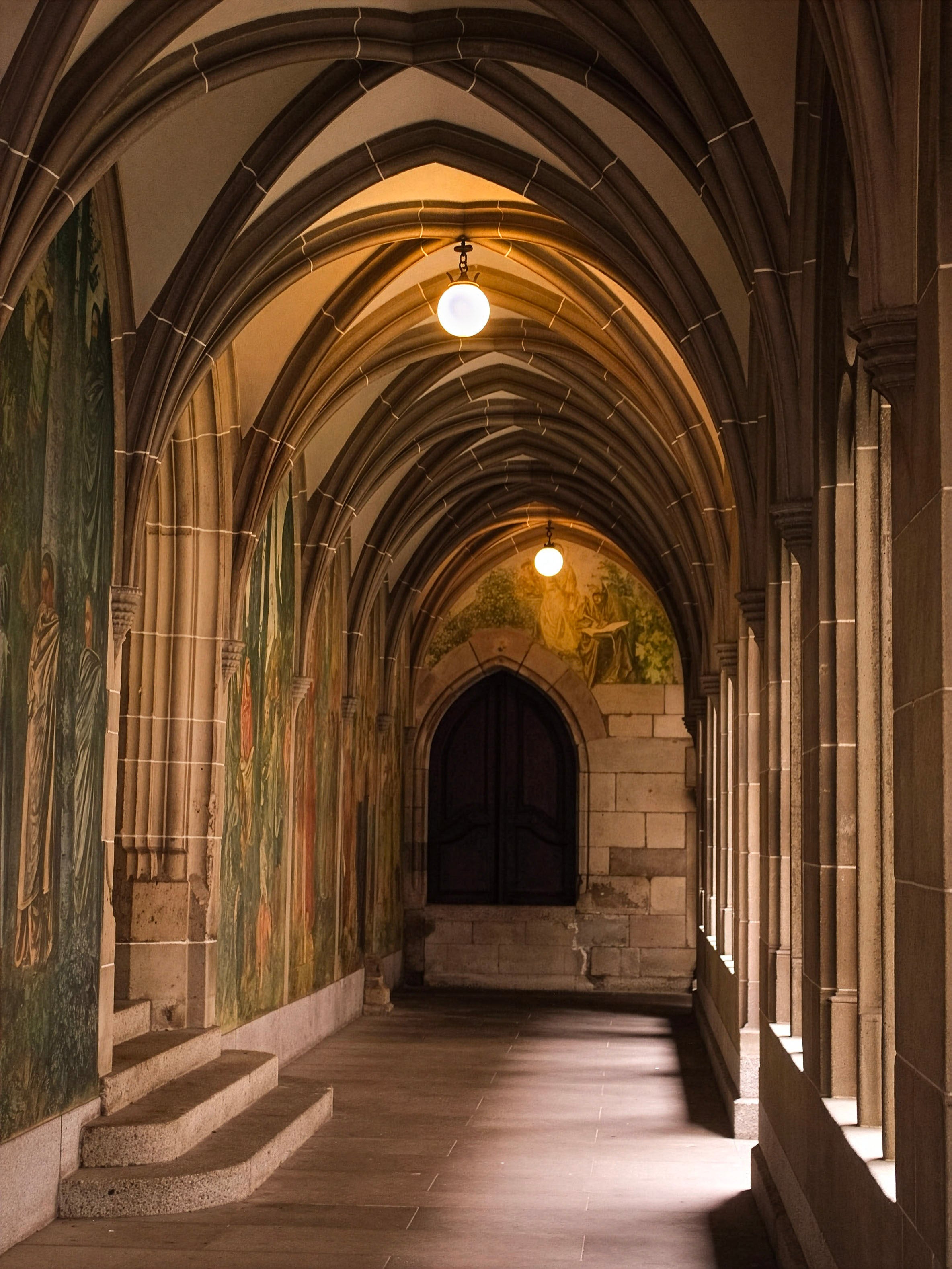 Gothic Corridor Zurich Photo - Vaulted Arches Switzerland